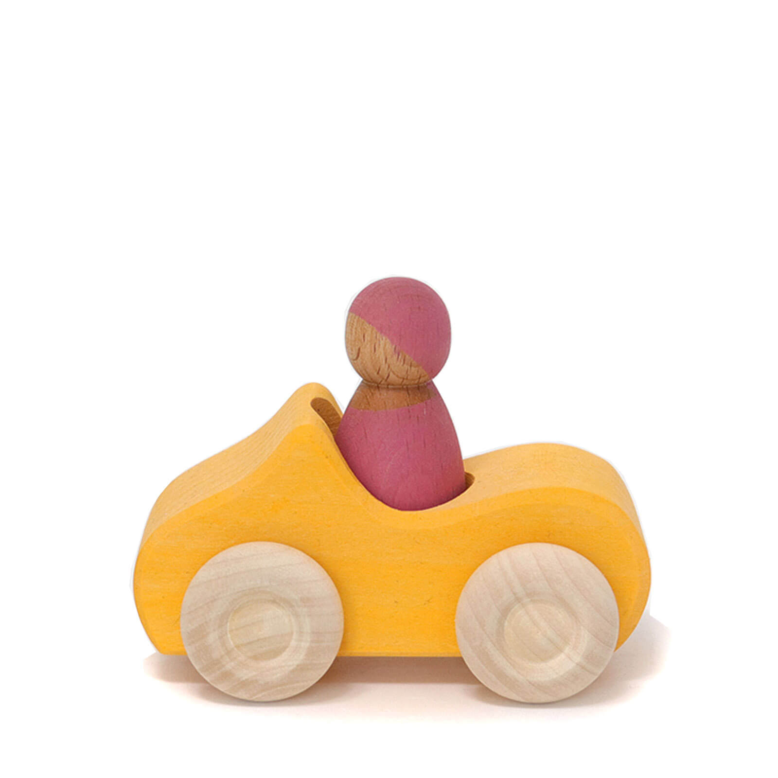 Small Wooden Convertible Car - Yellow