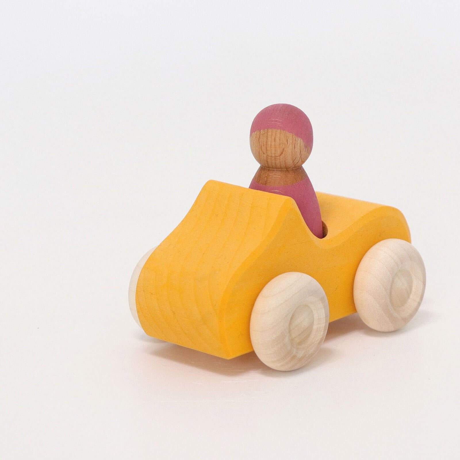 Small Wooden Convertible Car - Yellow