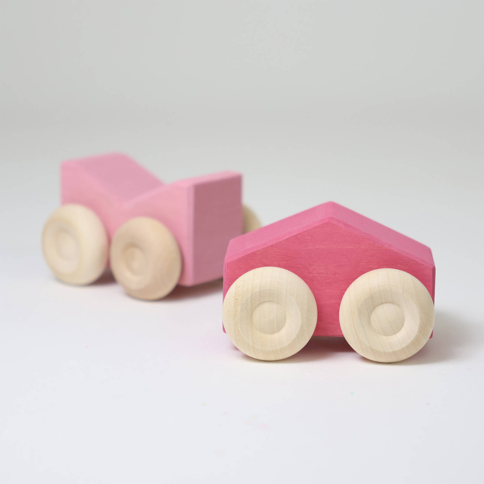 Wooden Stacking Cars - Pink