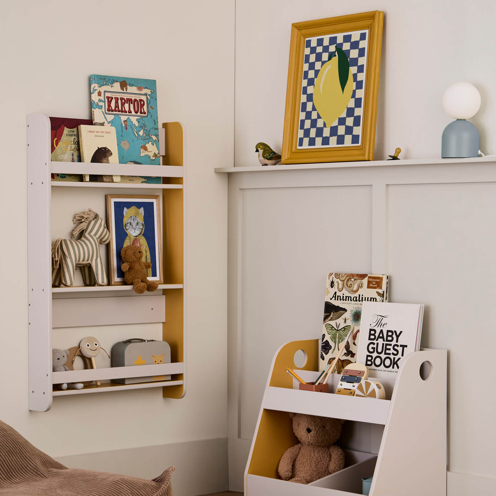 Book Display Grey Mustard