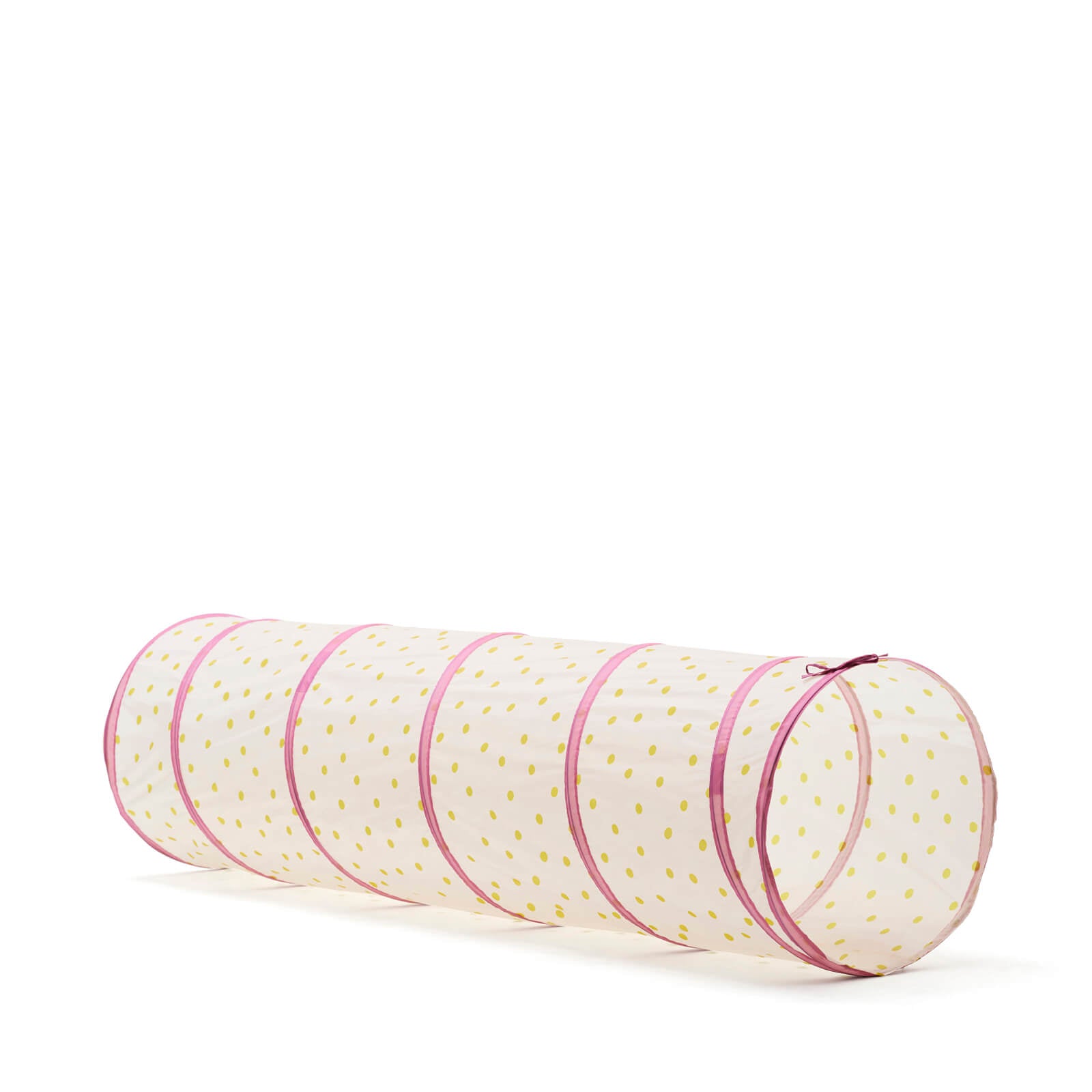 A childs play tunnel, with yellow dots.