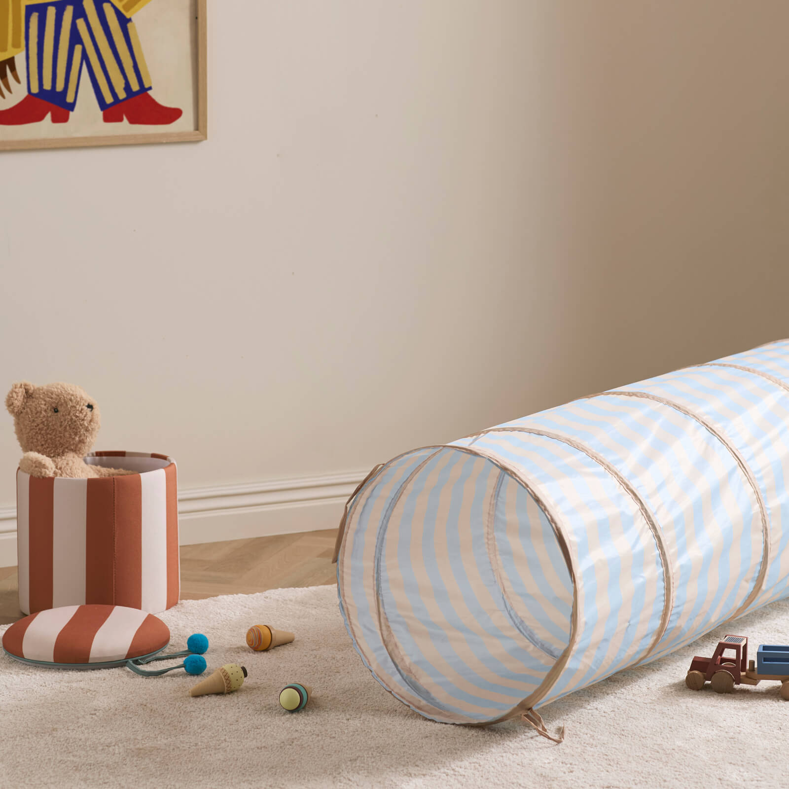 Play Tunnel Stripe Light Blue