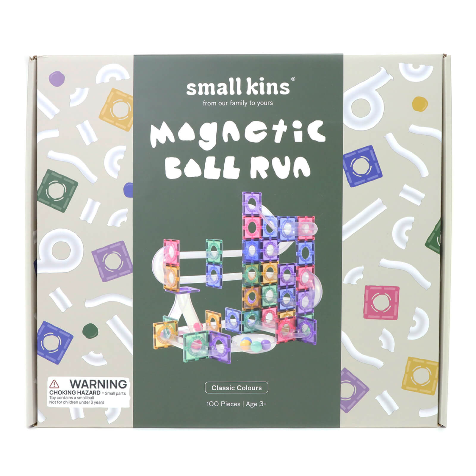 Magnetic Tiles - Ball Run Classic Colours 100 Pieces