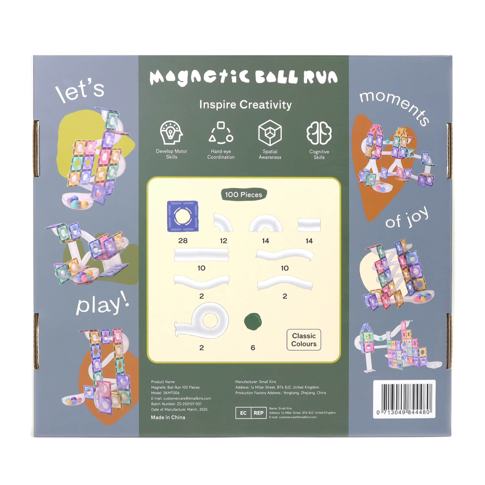 Magnetic Tiles - Ball Run Classic Colours 100 Pieces