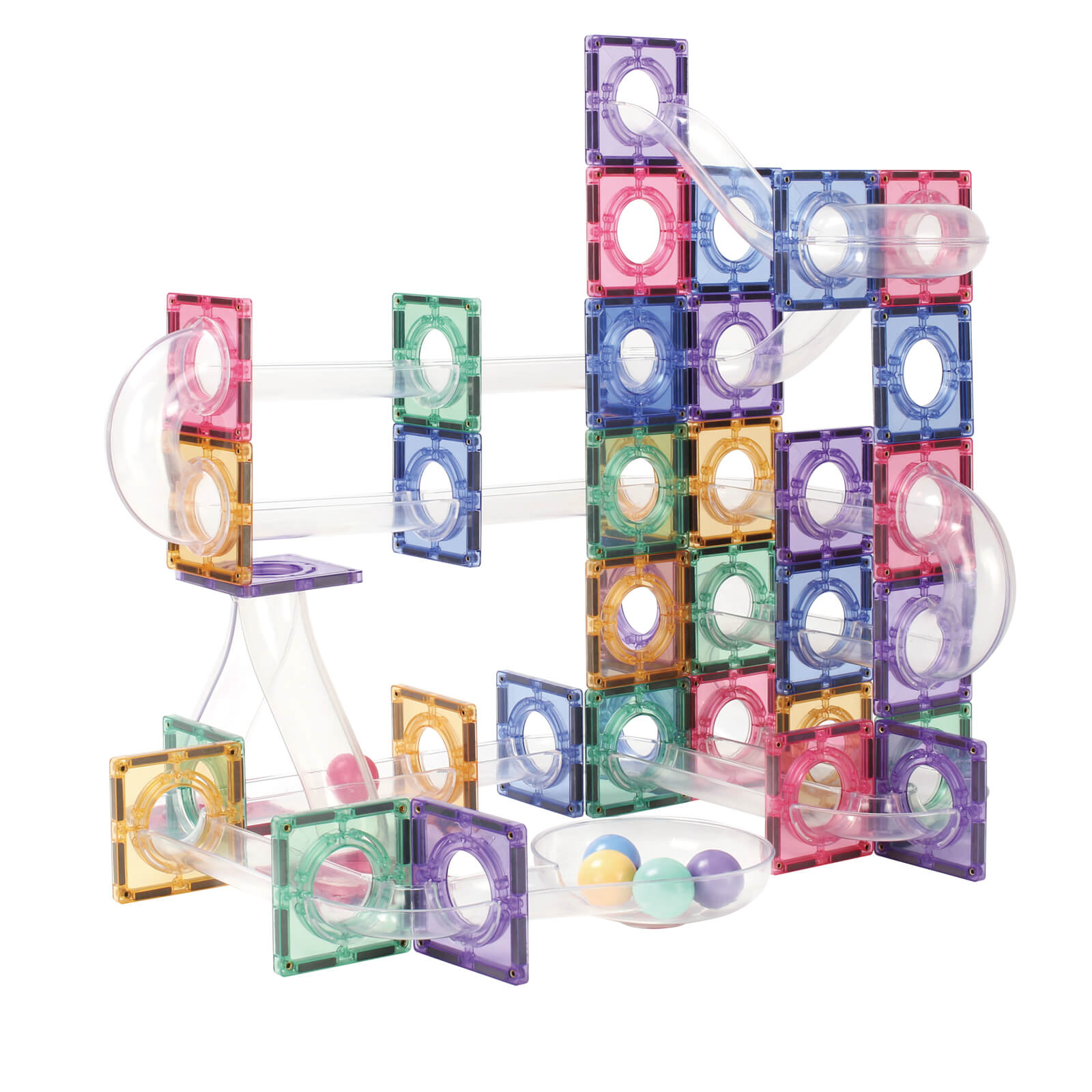 Magnetic Tiles - Ball Run Classic Colours 100 Pieces