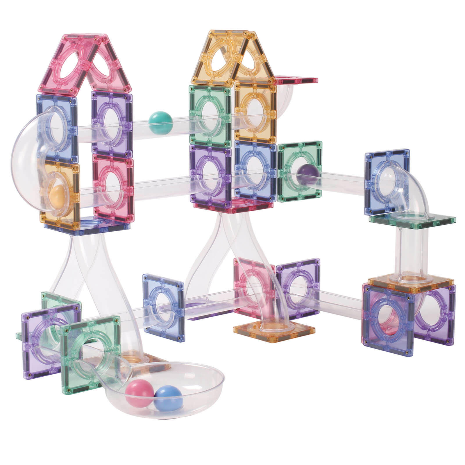 Magnetic Tiles - Ball Run Classic Colours 100 Pieces
