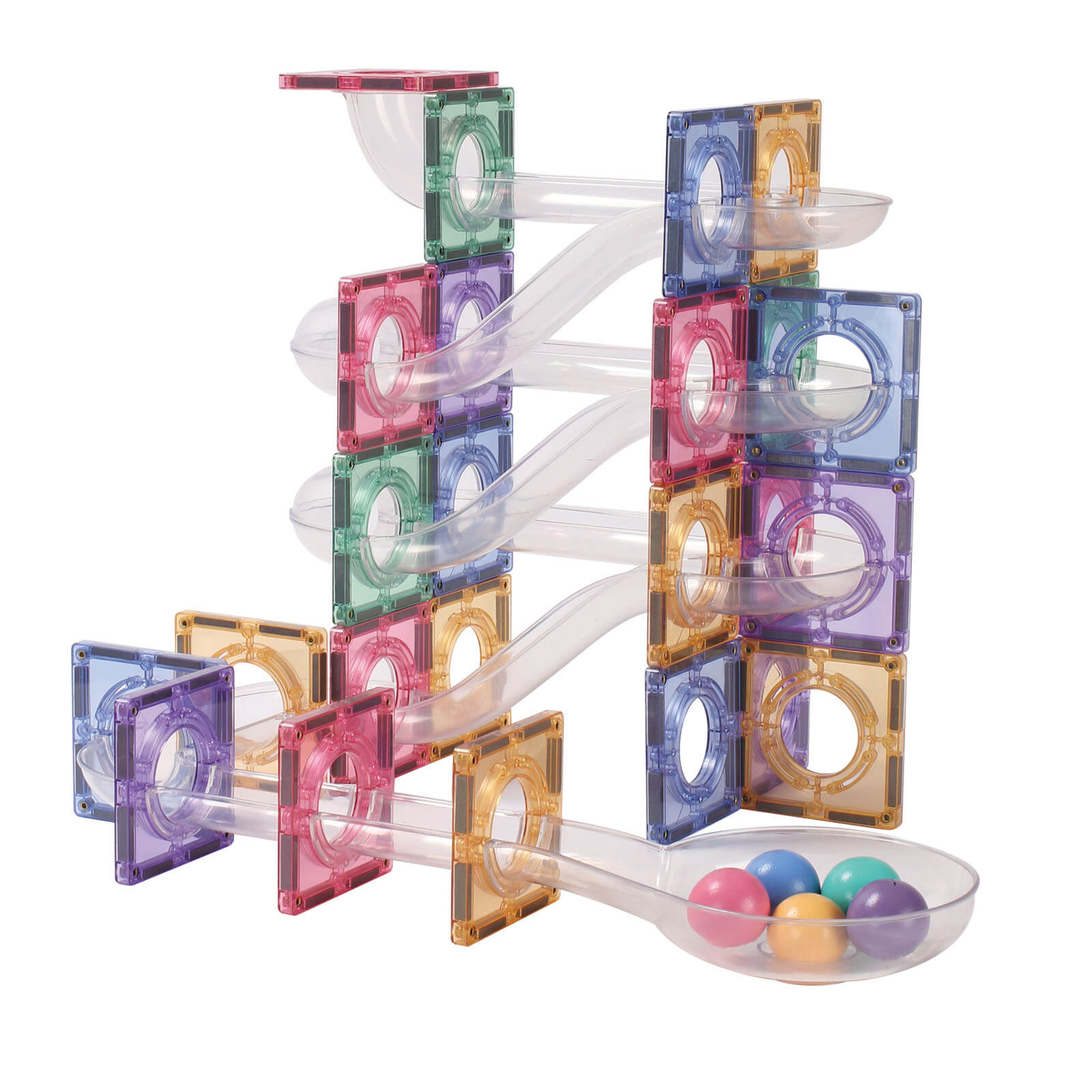 Magnetic Tiles - Ball Run Classic Colours 100 Pieces