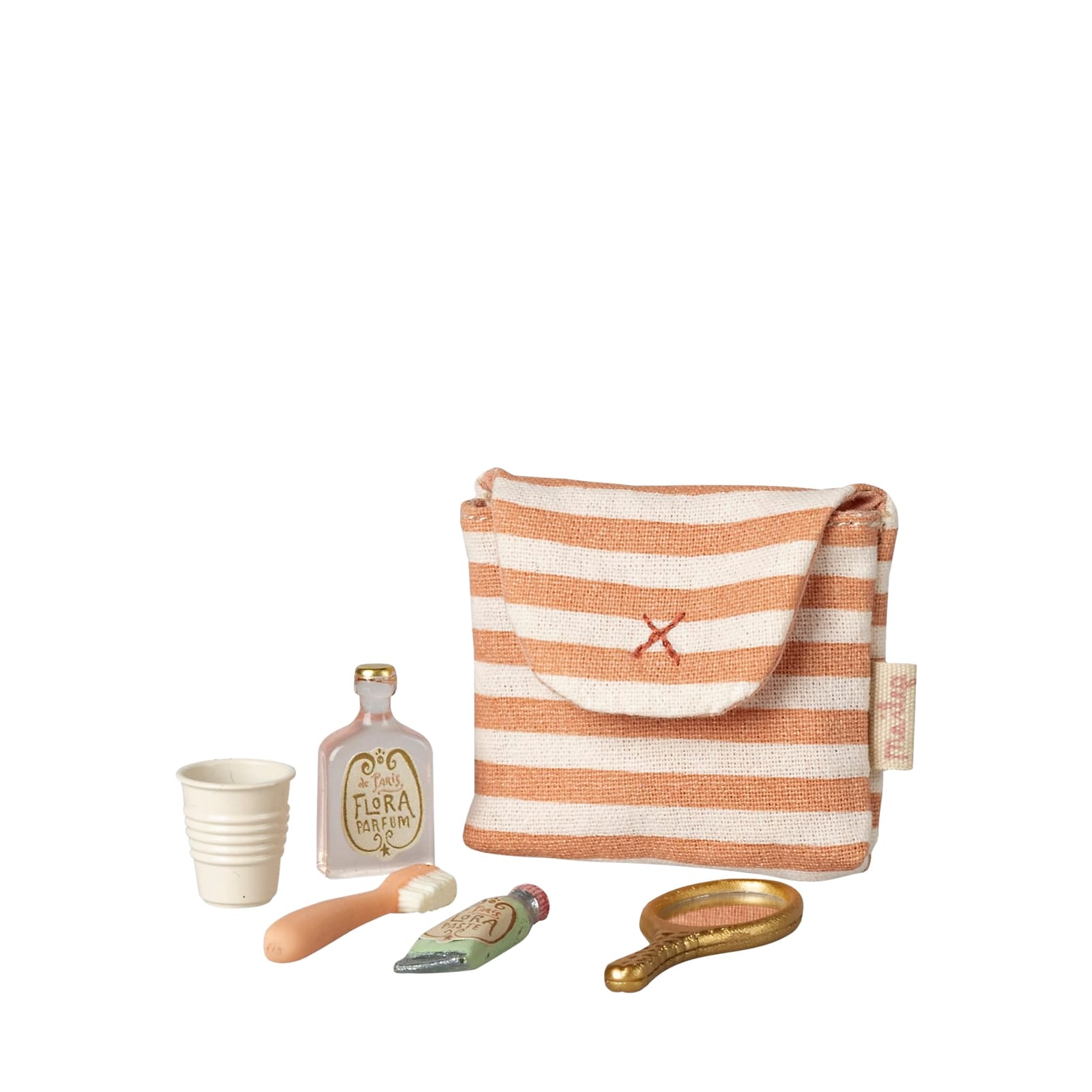 Toothbrush Set In Bag - Mouse - Coral Stripe