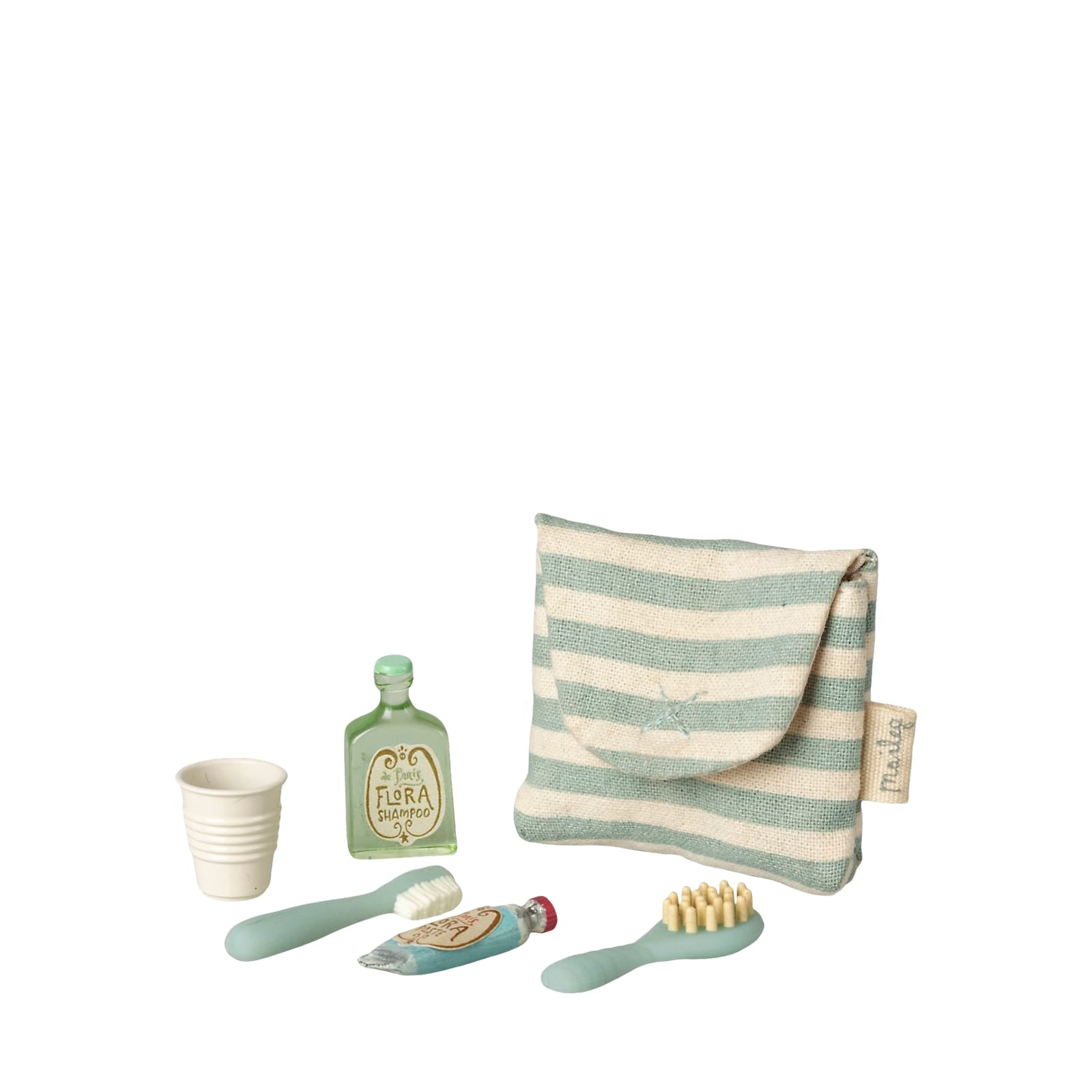 Toothbrush Set In Bag - Mouse - Blue Stripe