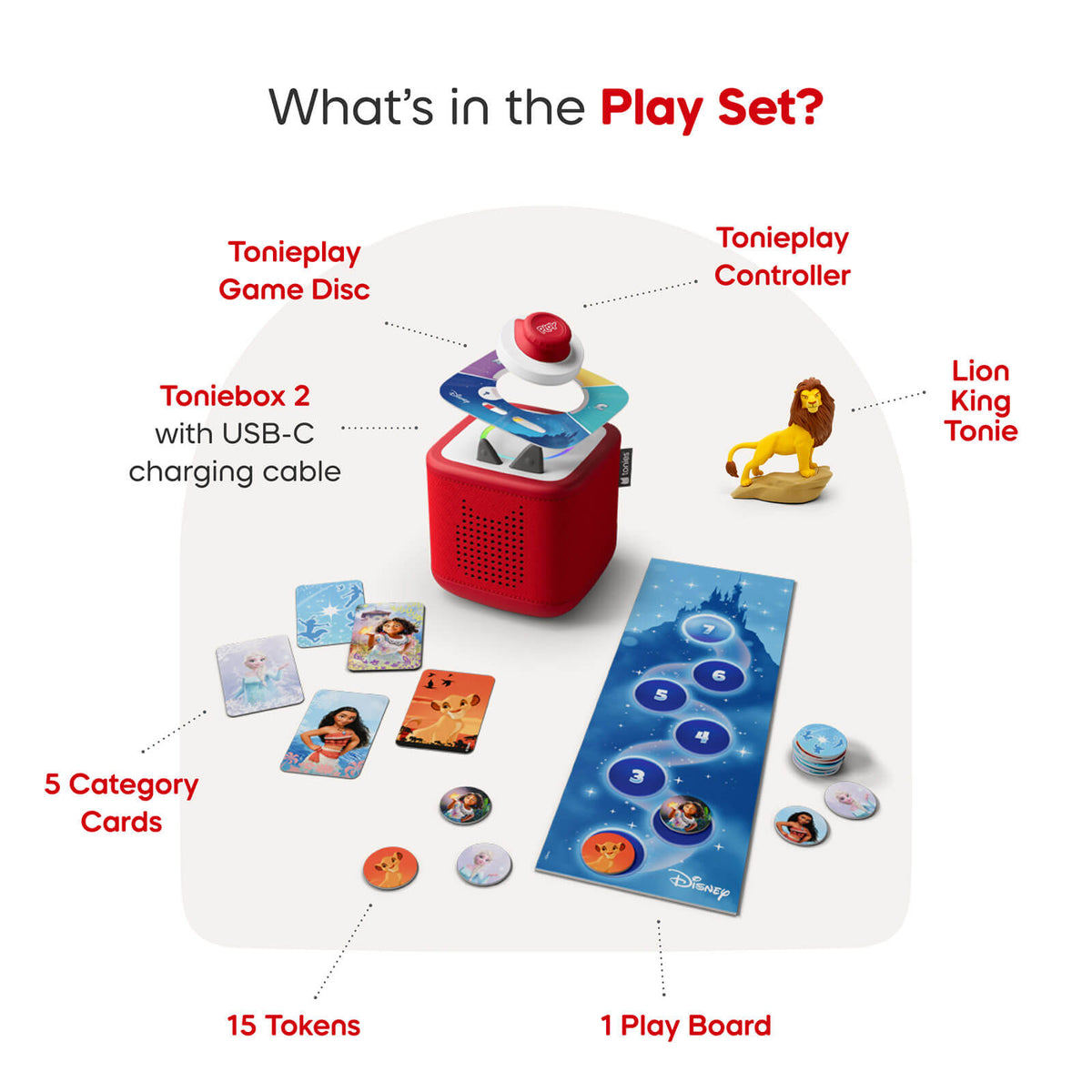 Toniebox 2 Play Set with Lion King - Red