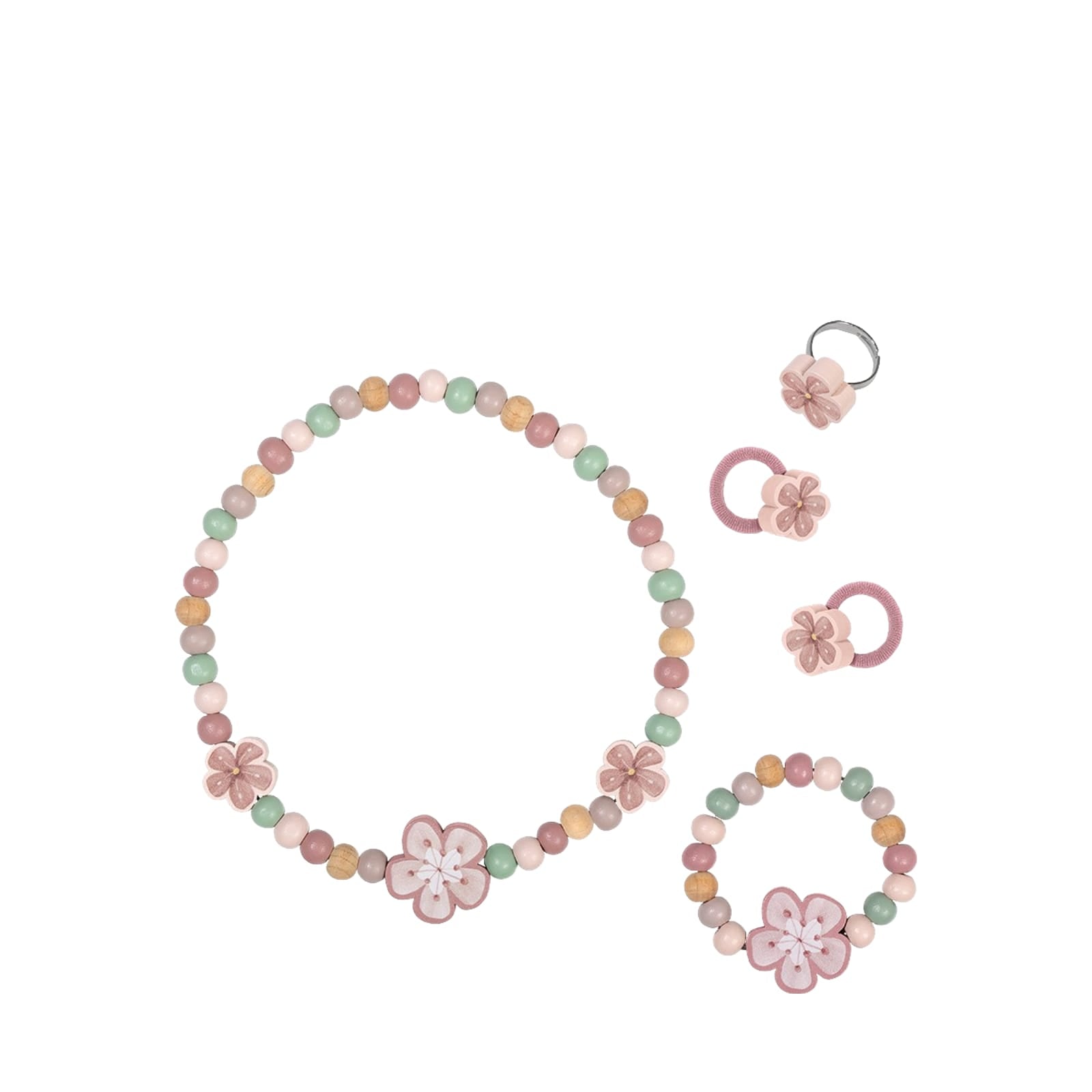Wooden Jewellery Set - Flowers