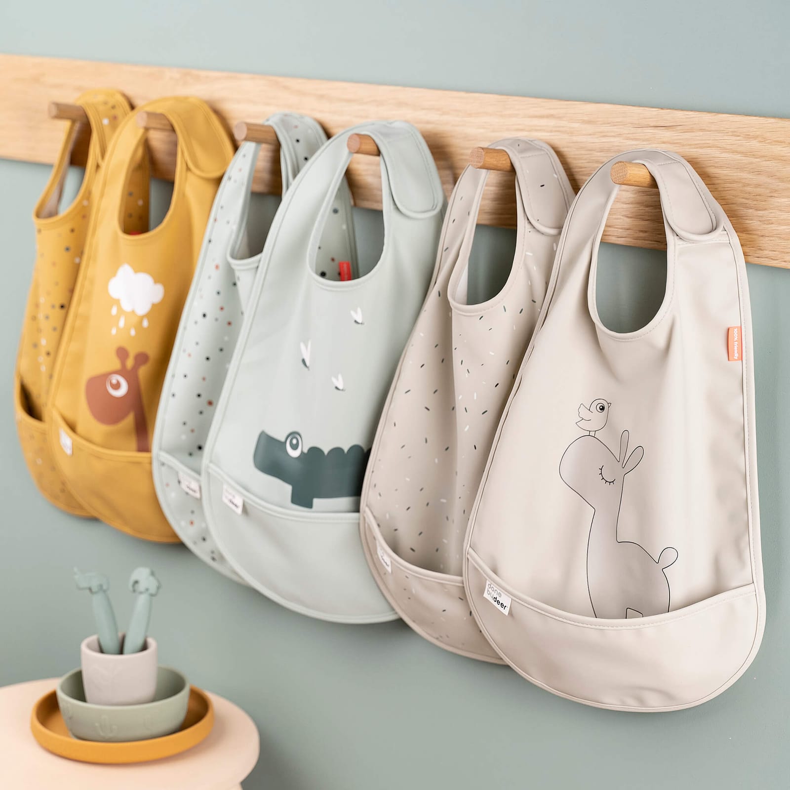 Bib 2 Pack - Croco Green