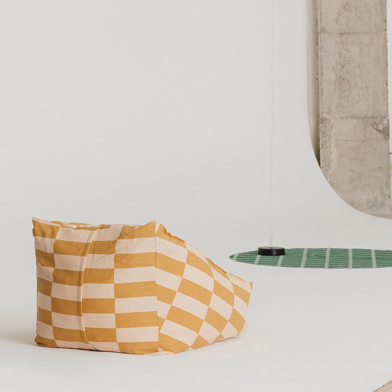 Armchair Beanbag Vibes - Mustard and Sand Tiles