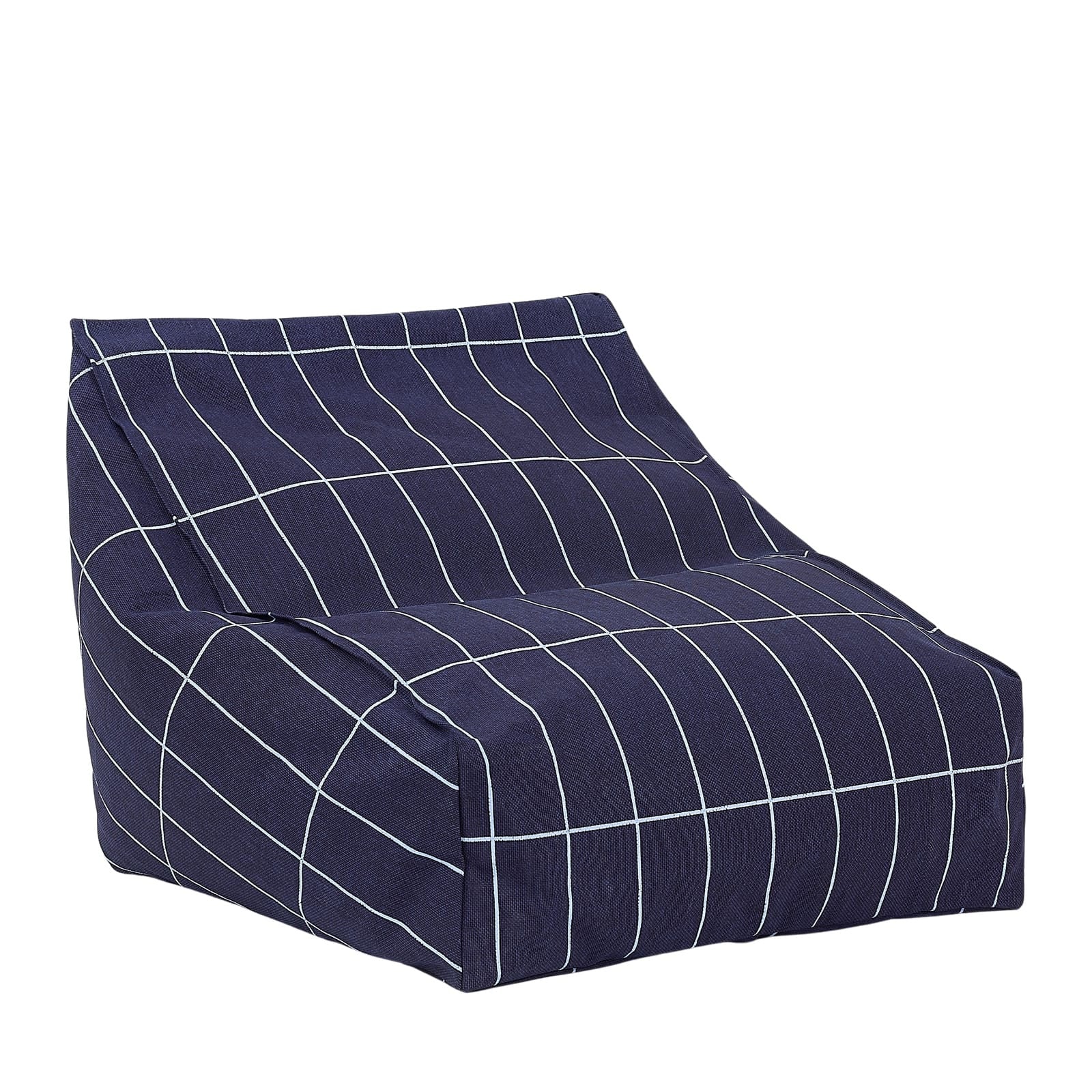 Armchair Beanbag Vibes - Navy Blue Grid
