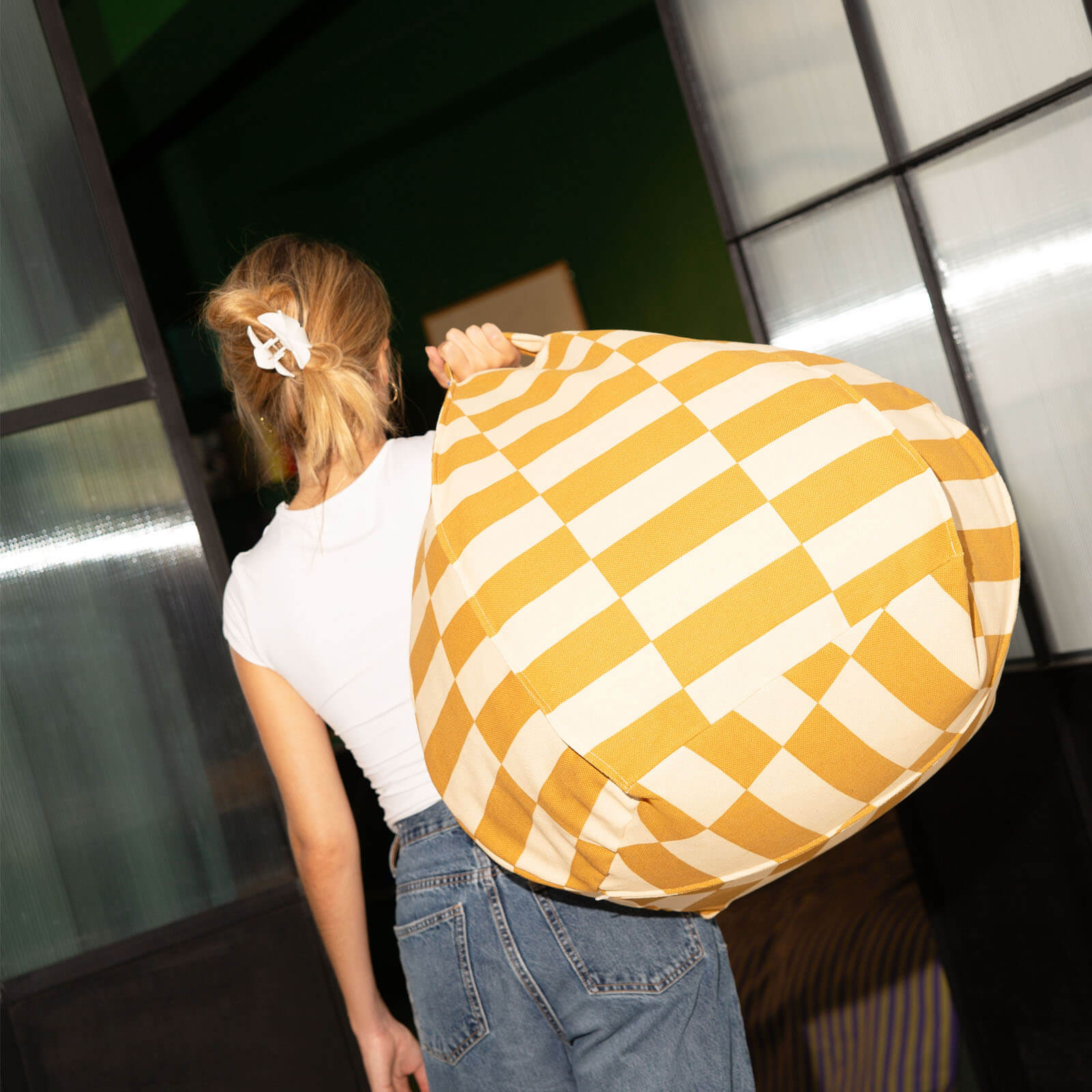 Round Beanbag Vibes - Mustard and Sand Tiles