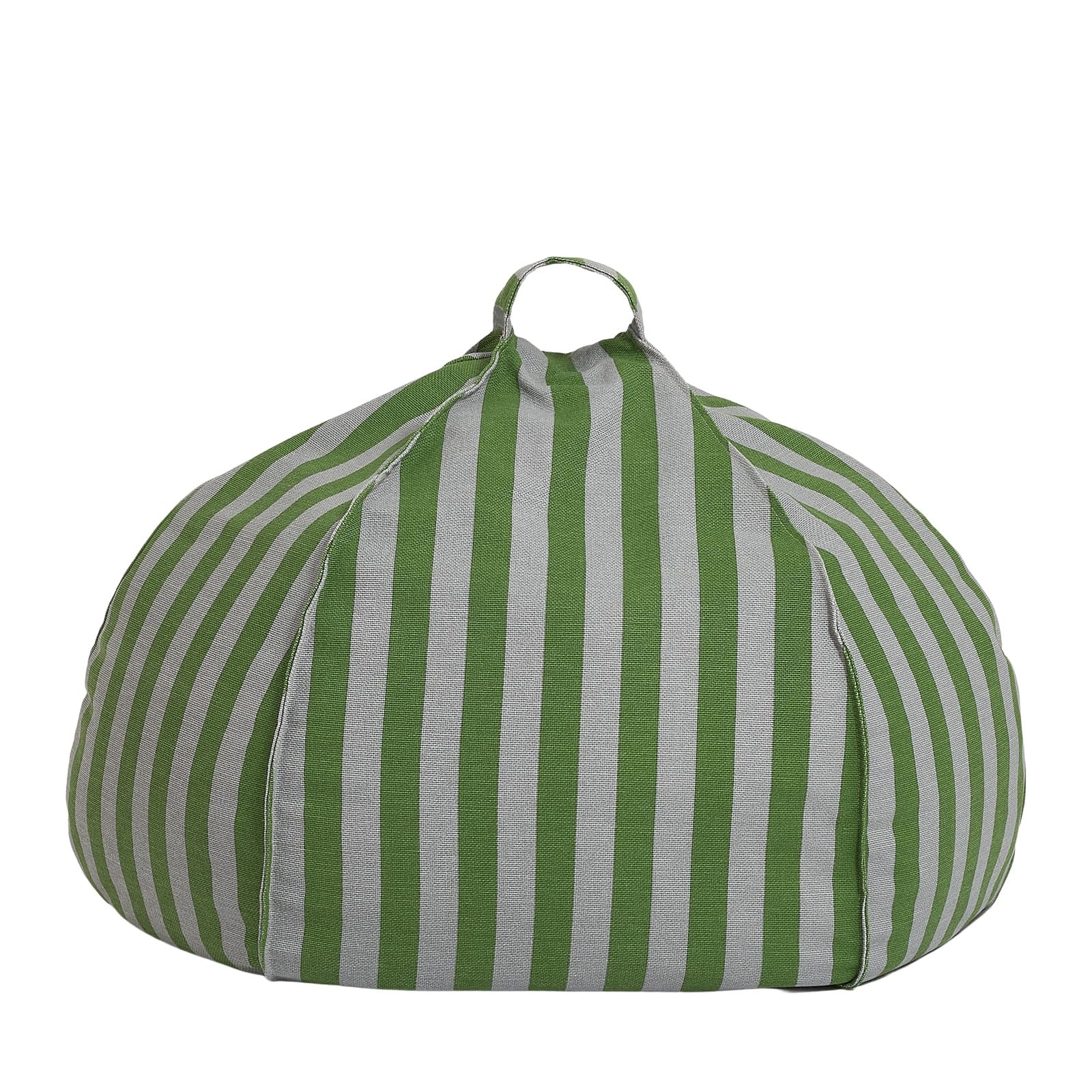 Round Beanbag Vibes - Green Blue Stripes