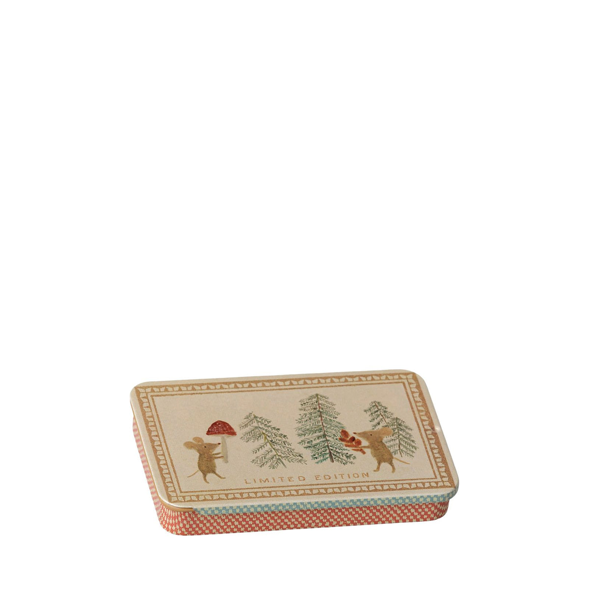 Sliding Lid Metal Box - Christmas Mice