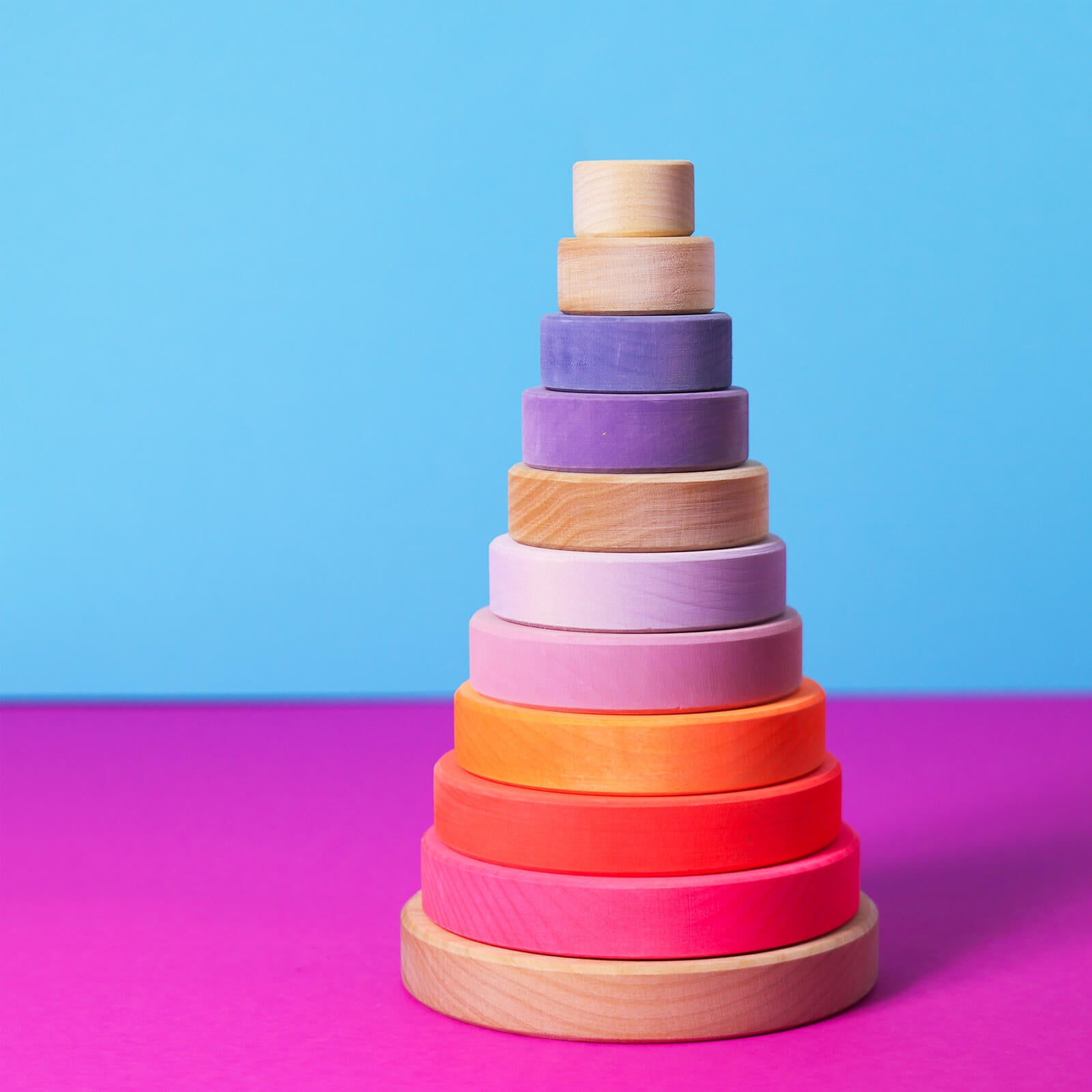 Wooden Conical Tower - Neon Pink