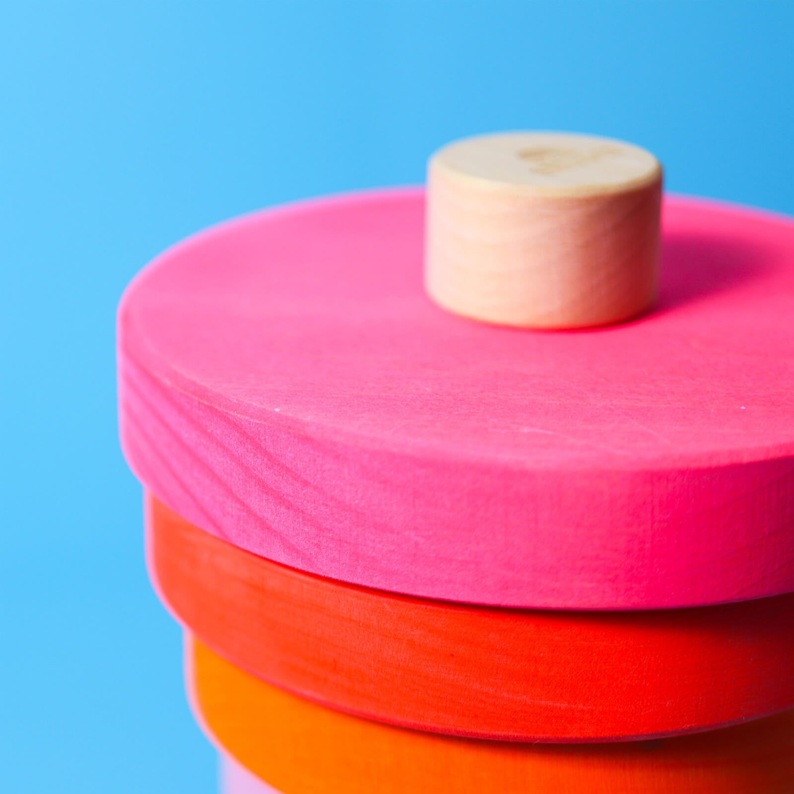 Wooden Conical Tower - Neon Pink
