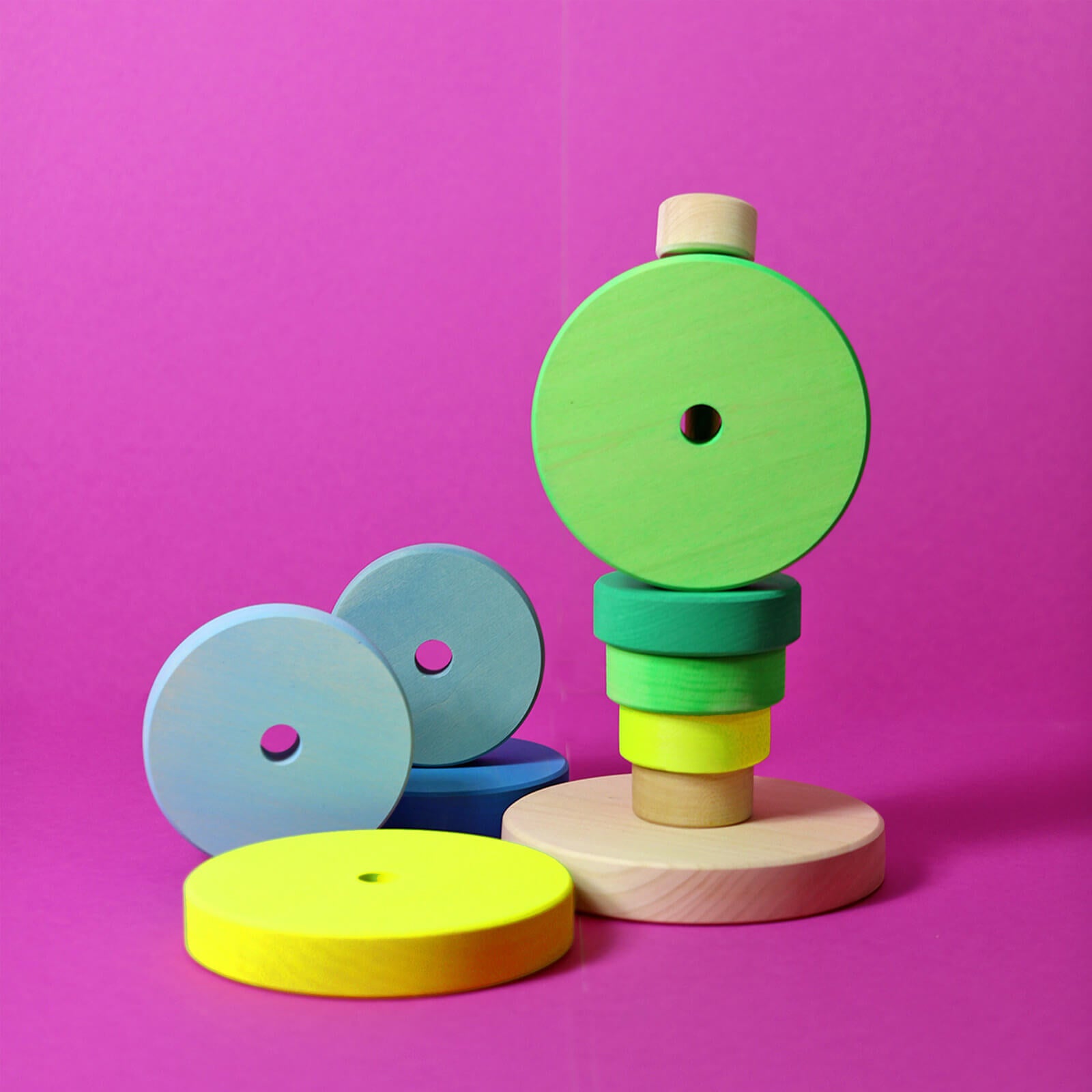 Wooden Conical Tower - Neon Green