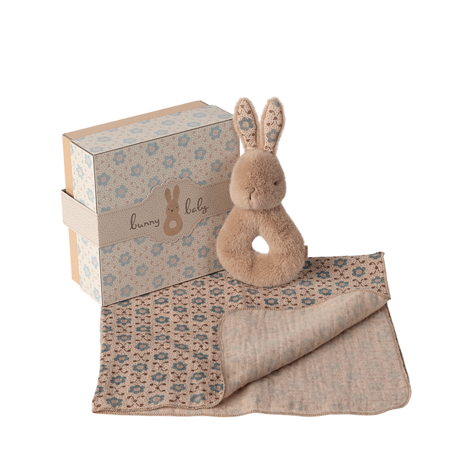 Rabbit Rattle Set - Cream Peach