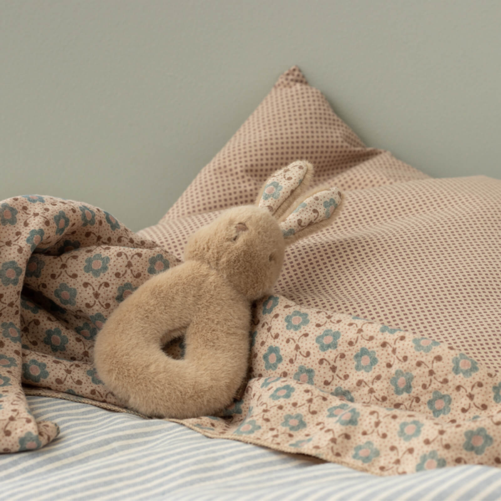 Rabbit Rattle Set - Cream Peach