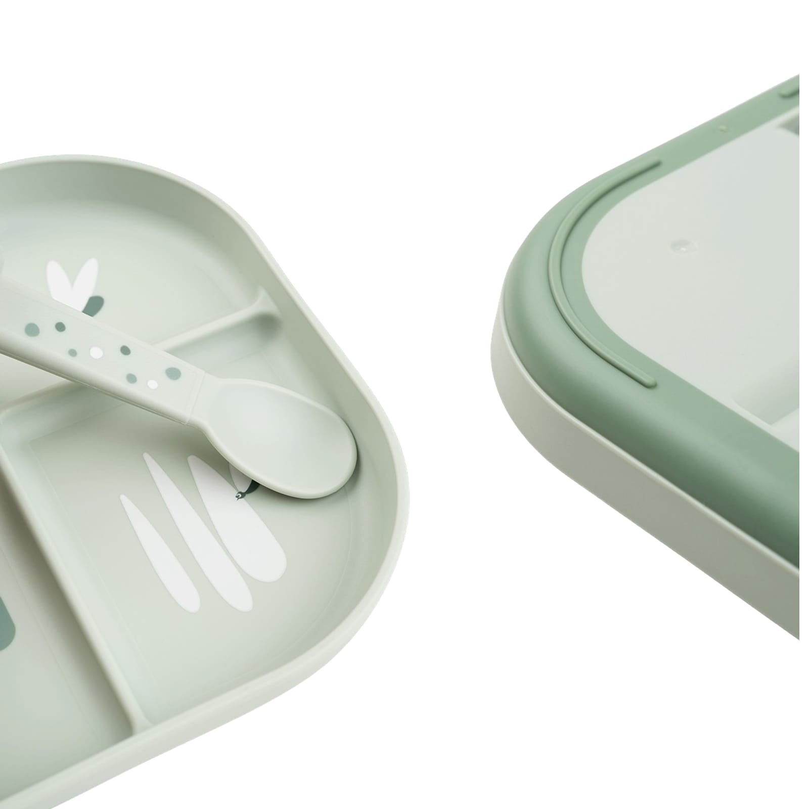 Anti Slip Compartment Plate - Croco Green