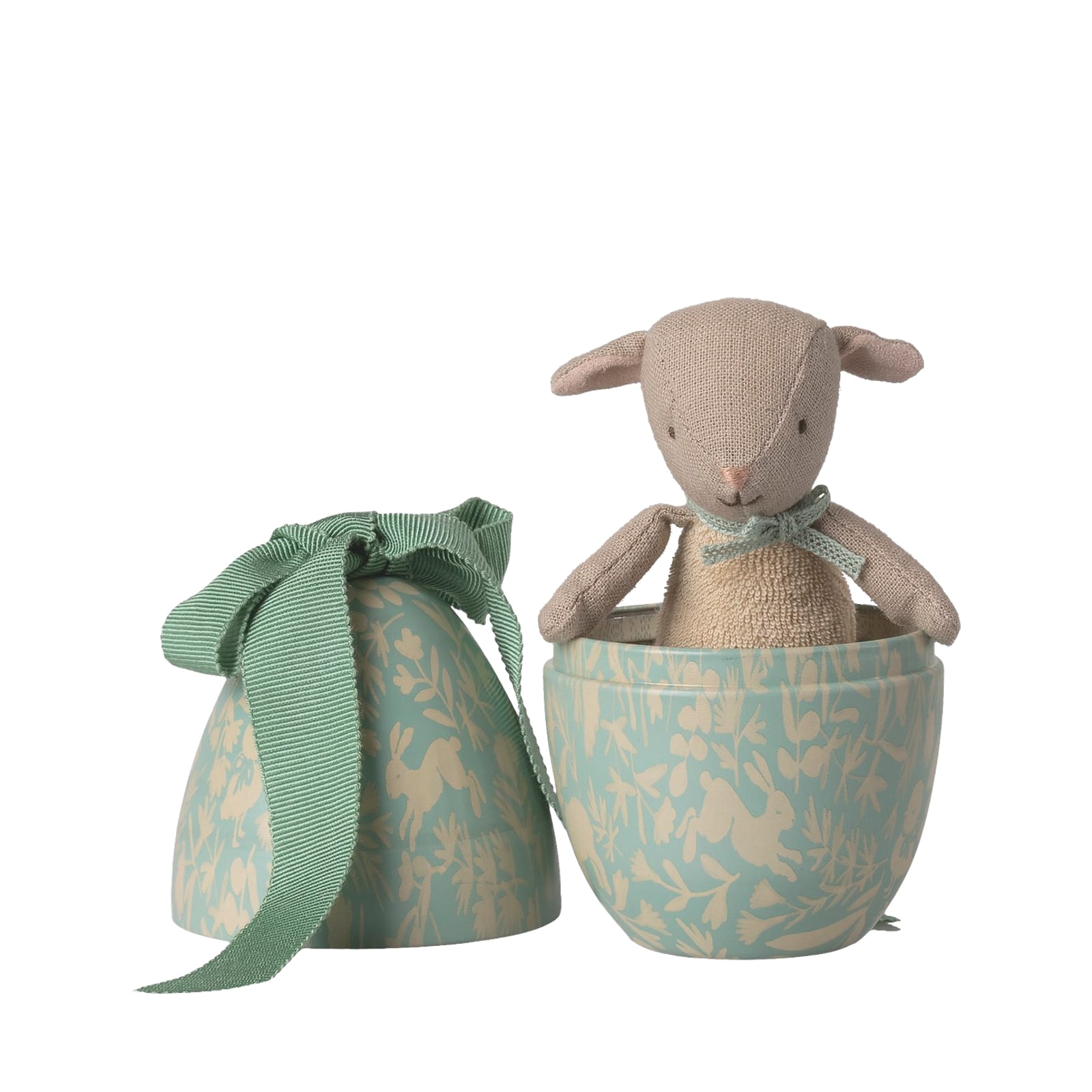 Easter Egg With Micro Lamb - Small - Dusty Mint