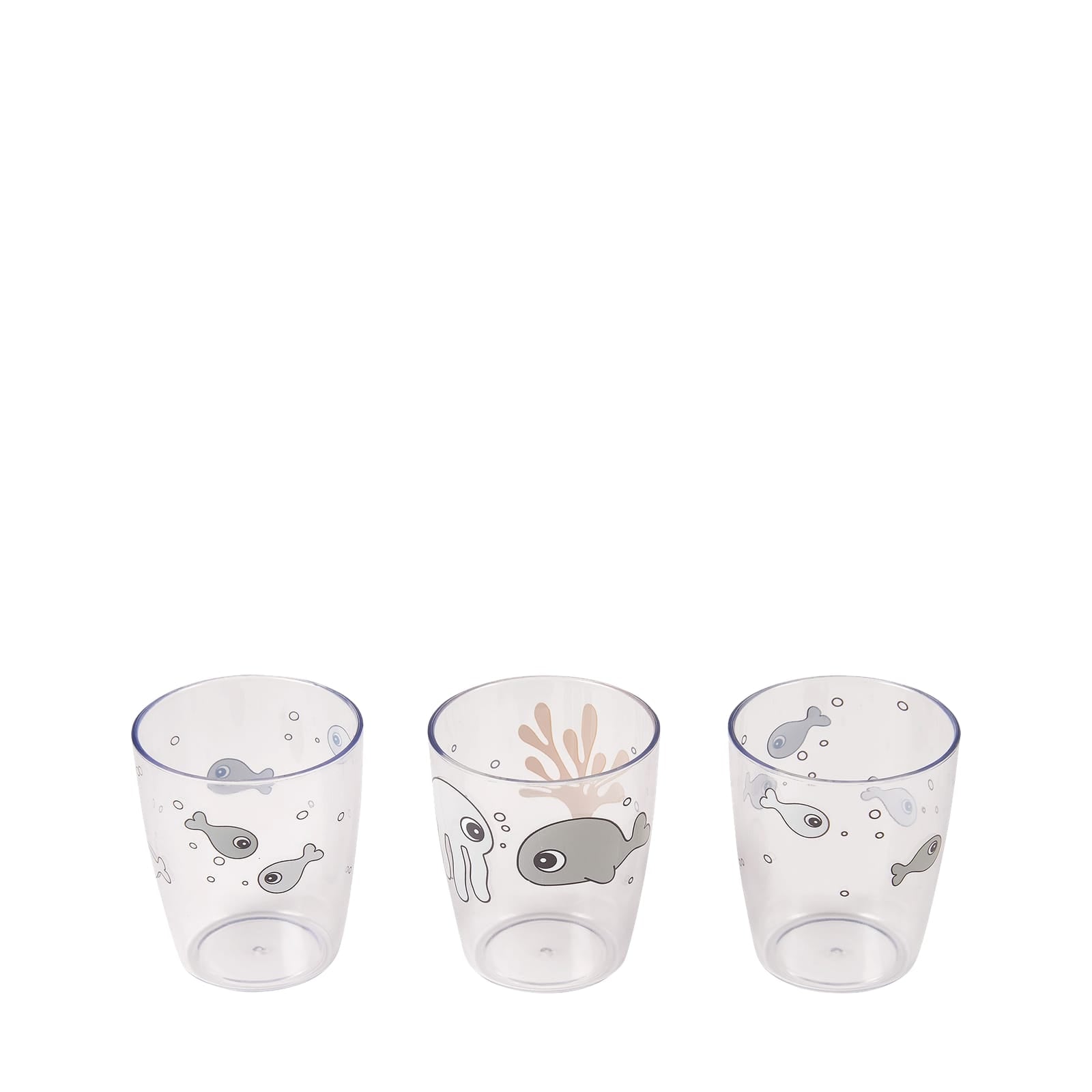 Mini Glasses 3 Pieces - Sea Friends Mustard Grey