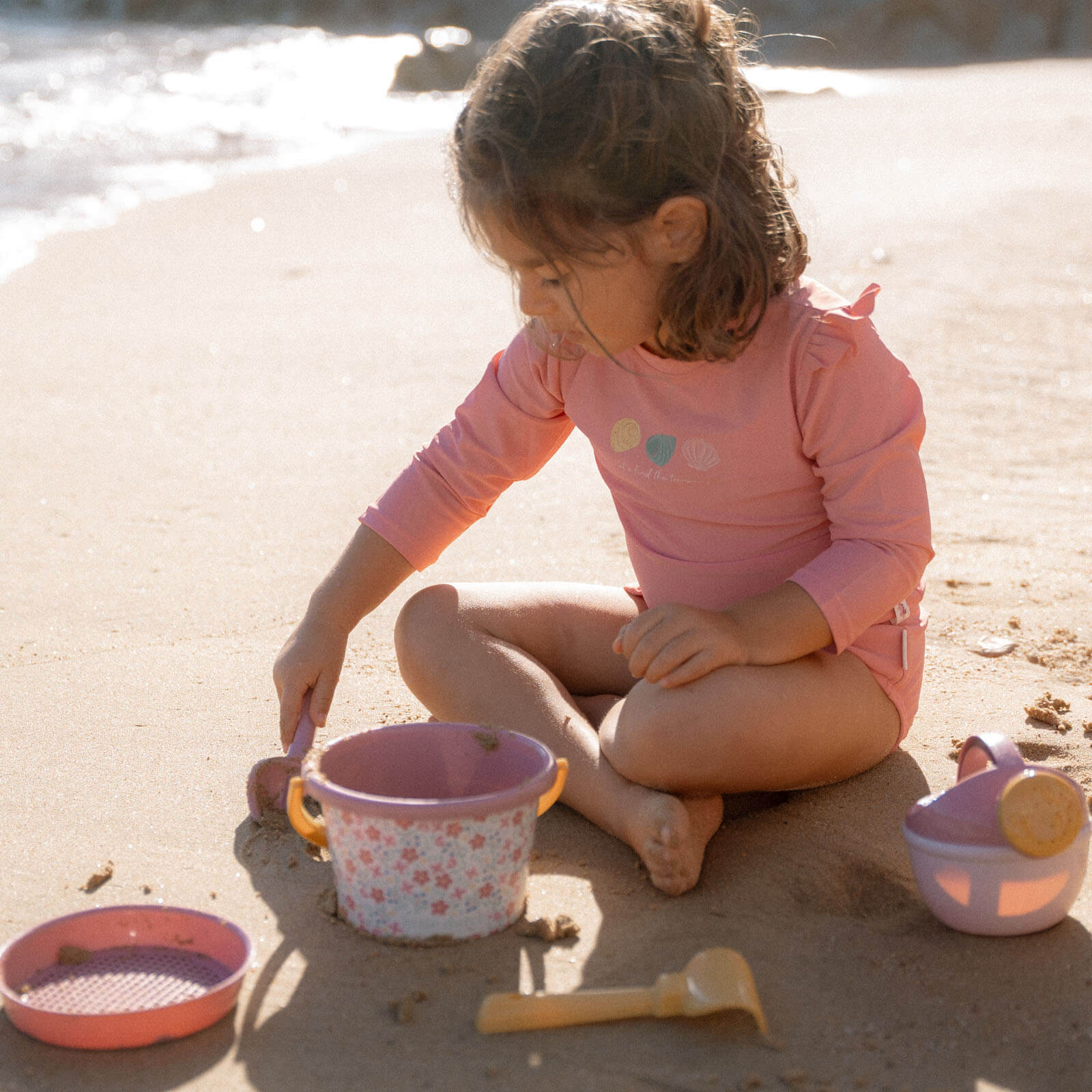 5 Piece Beach Set - Pink Flowers