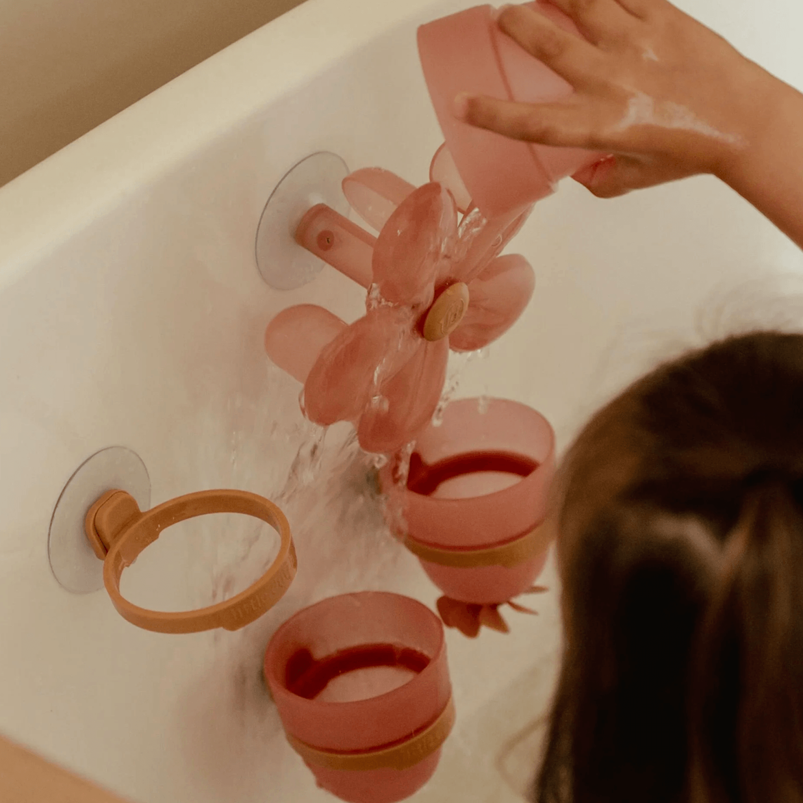 Bath Wall Water Cups - Pink Flower