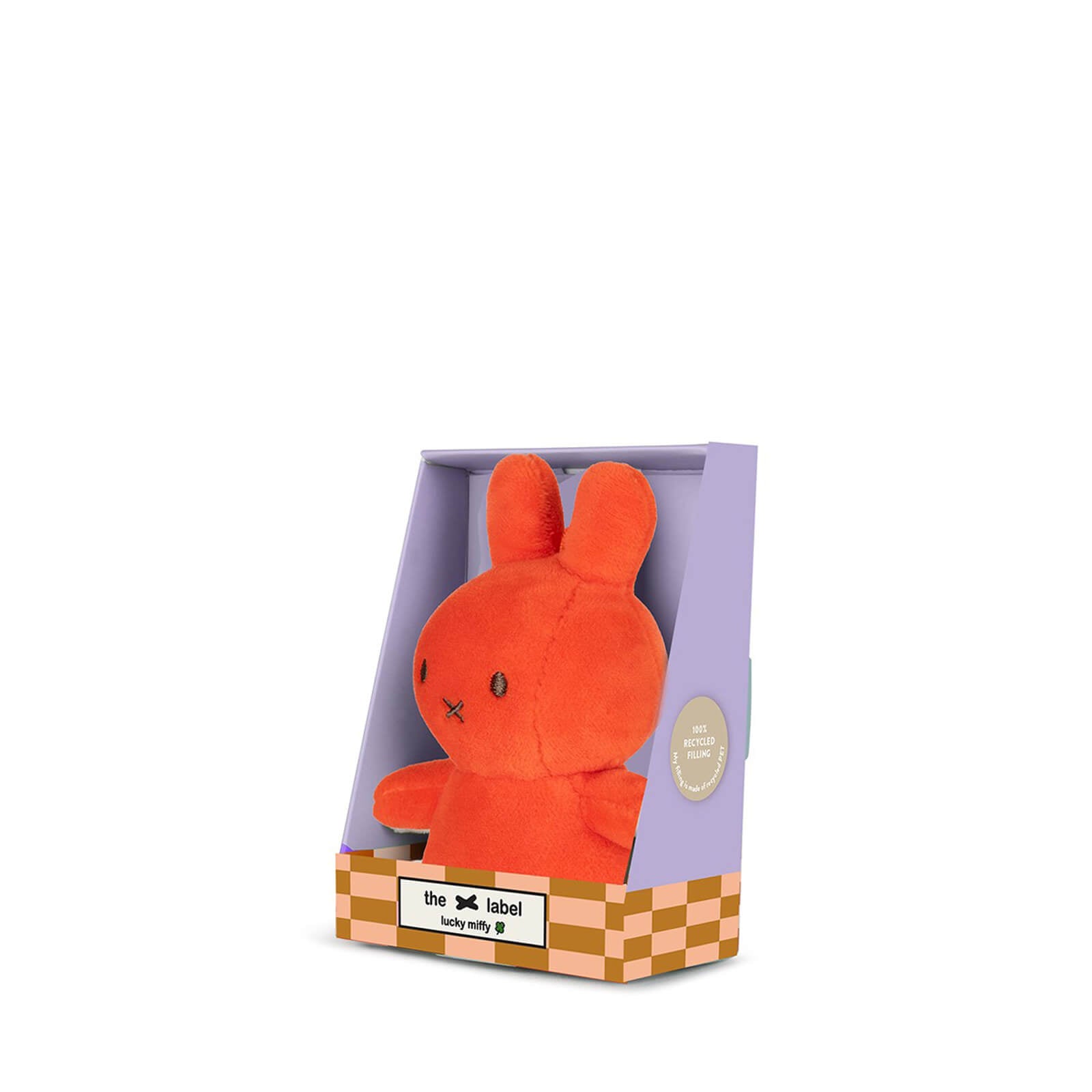 Lucky Miffy 10cm Plush Gift Boxed - Bright Coral
