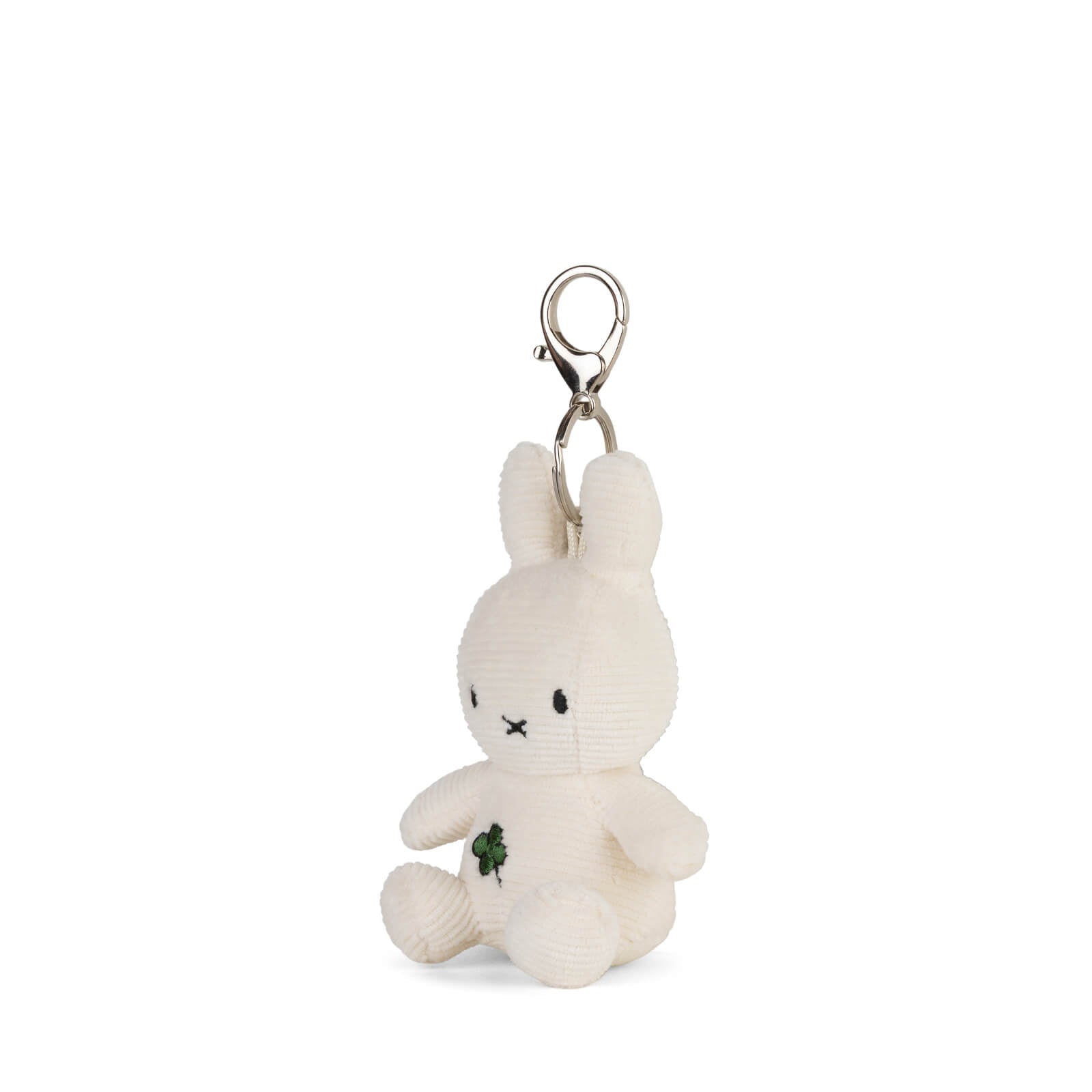 Miffy Corduroy Keychain 10cm Plush - Four Leaf Clover White