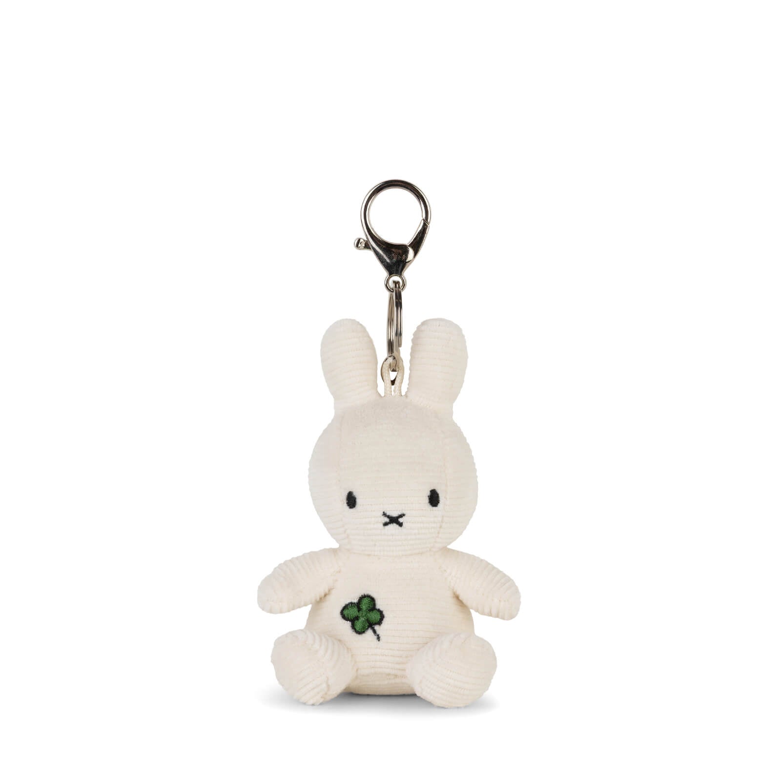 Miffy Corduroy Keychain 10cm Plush - Four Leaf Clover White