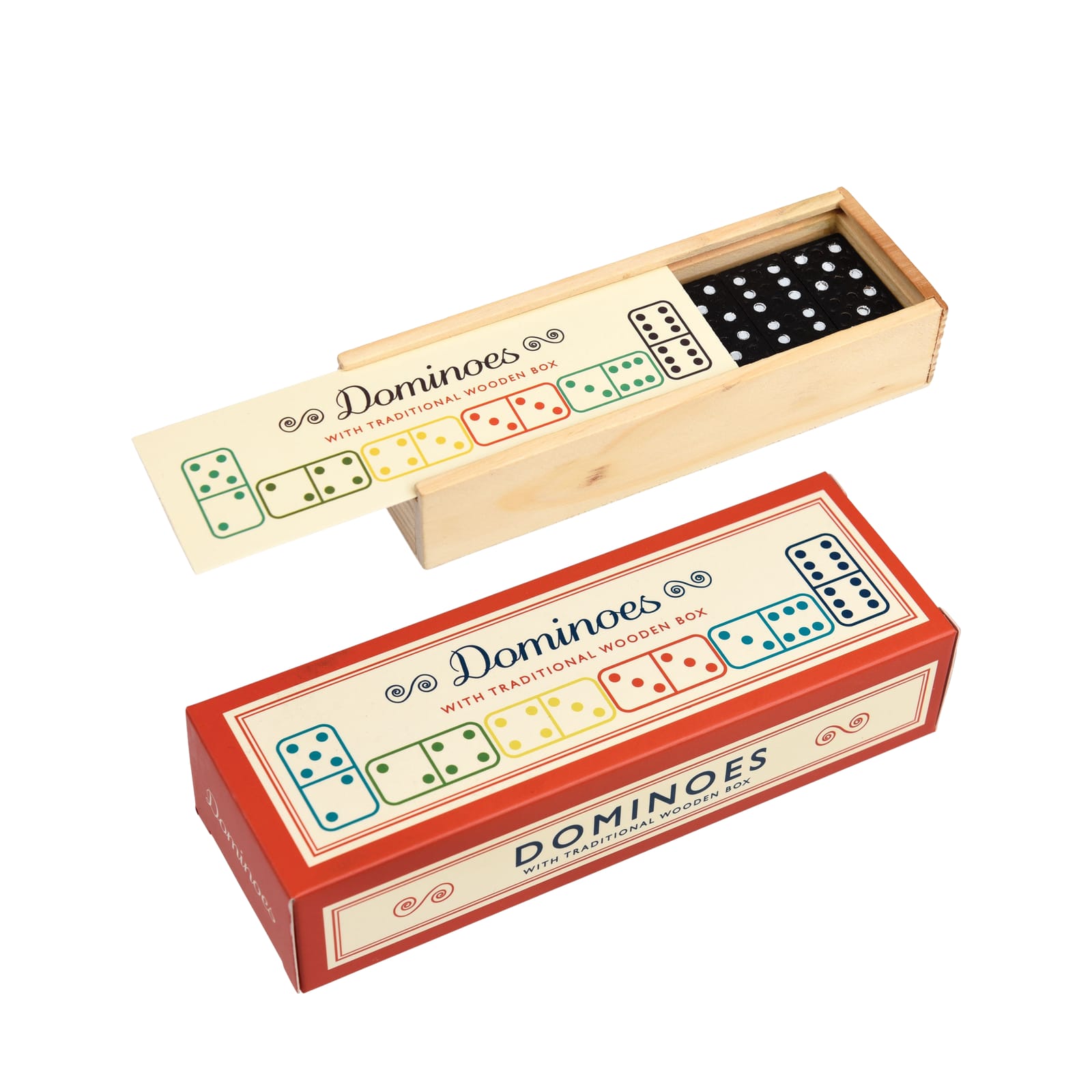 Wooden Box Of Dominoes