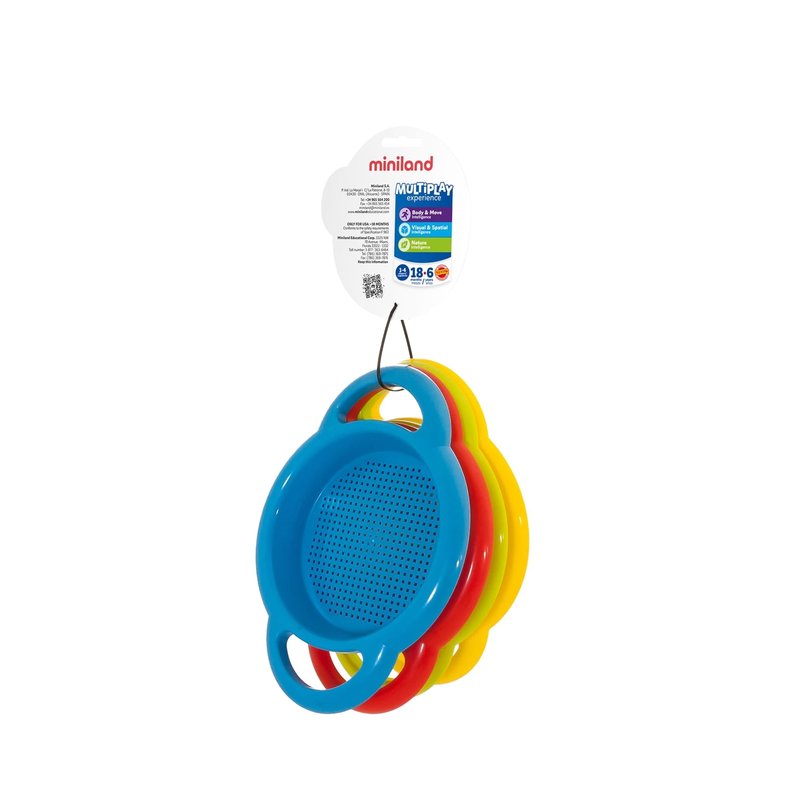 4 Coloured Sieves - 19cm