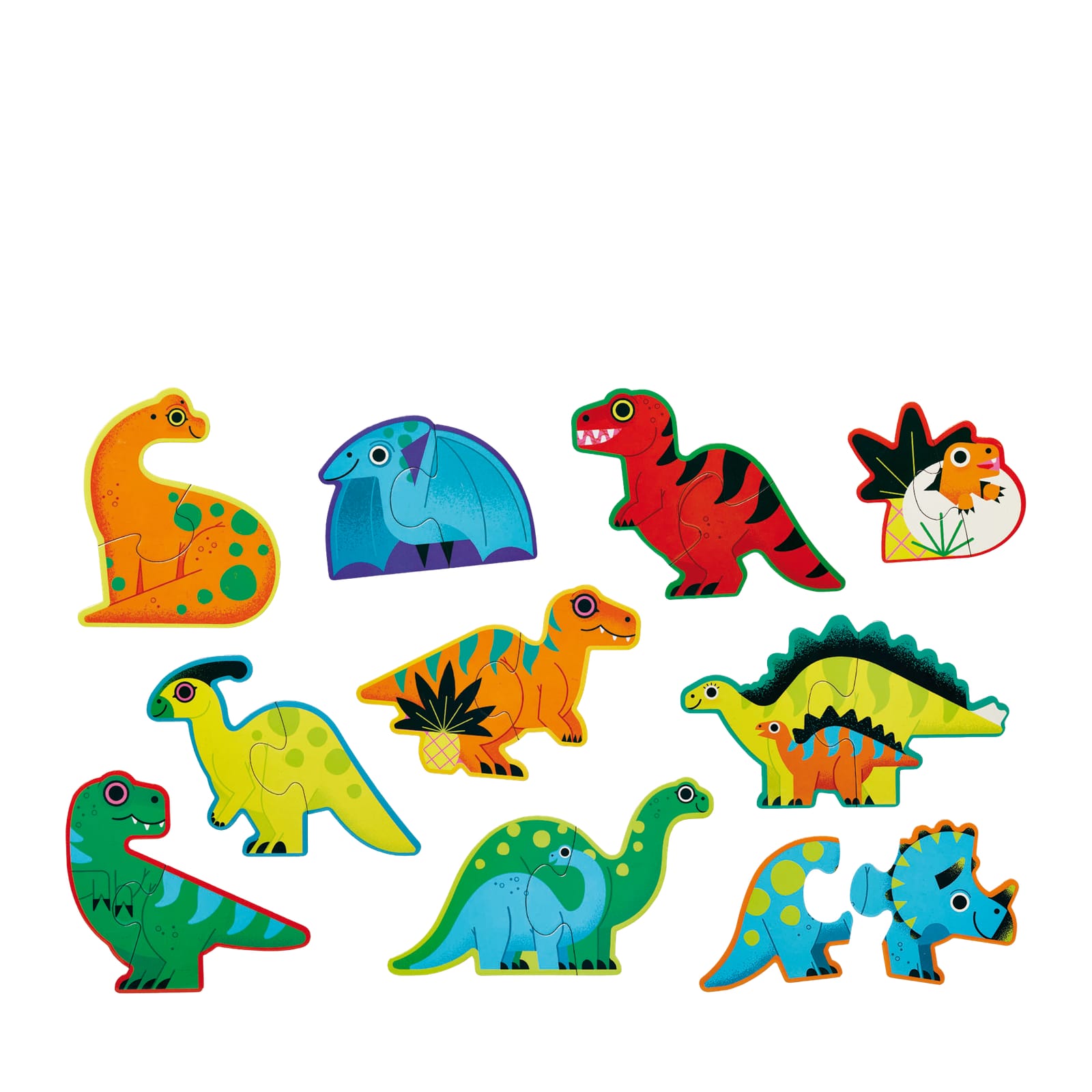 Dinosaurs - 10 x 2 Piece Puzzles