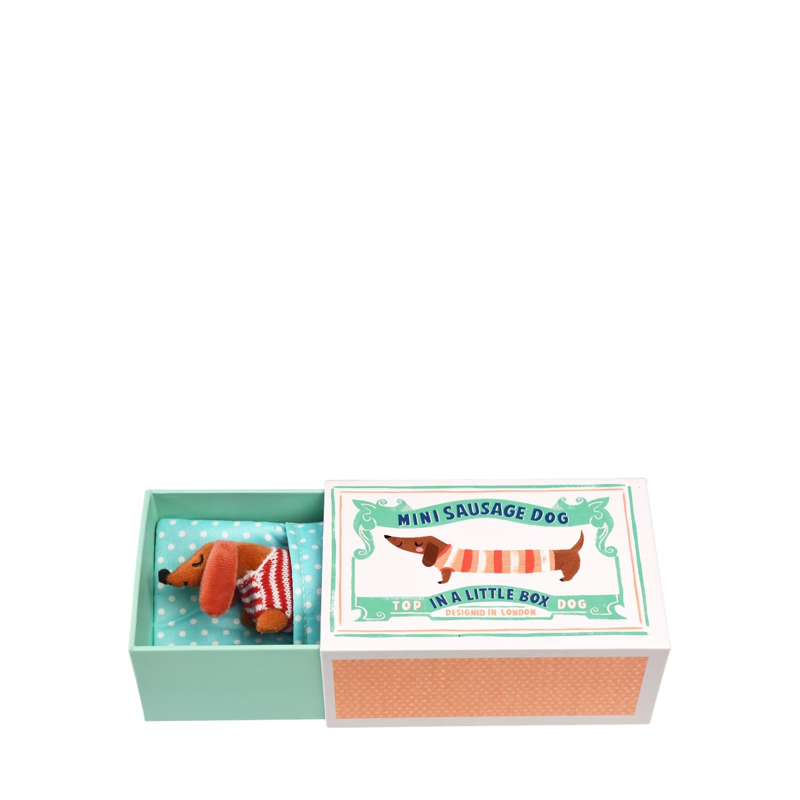 Soft Toy In a Little Box - Mini Sausage Dog