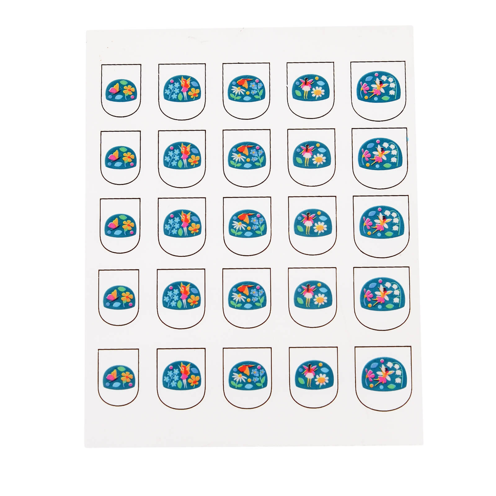 Nail Stickers Pack of 25 - Fairies In The Garden