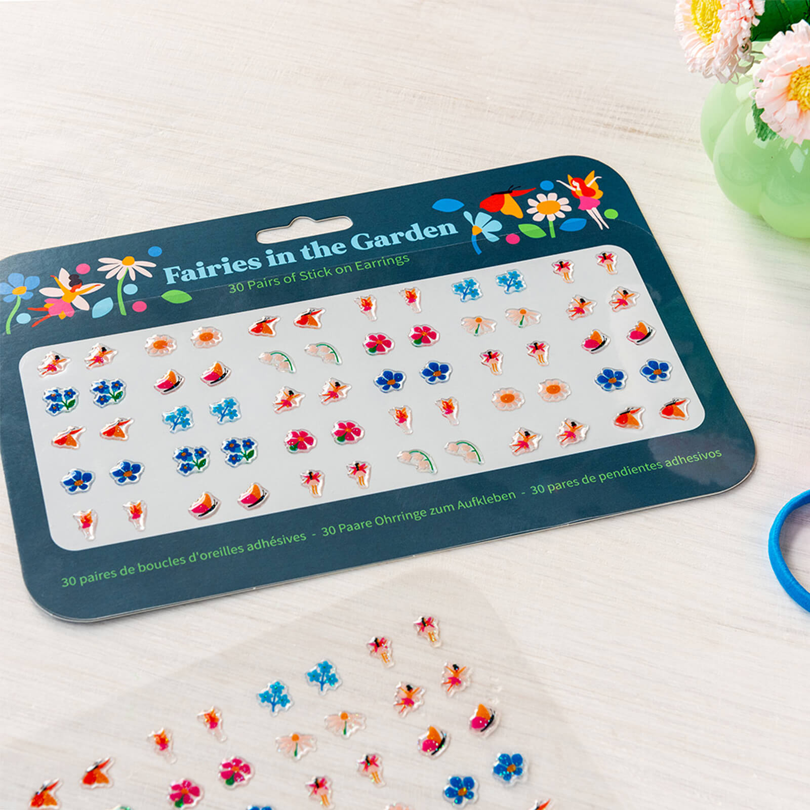 Stick On Earrings 30 Pairs - Fairies In The Garden