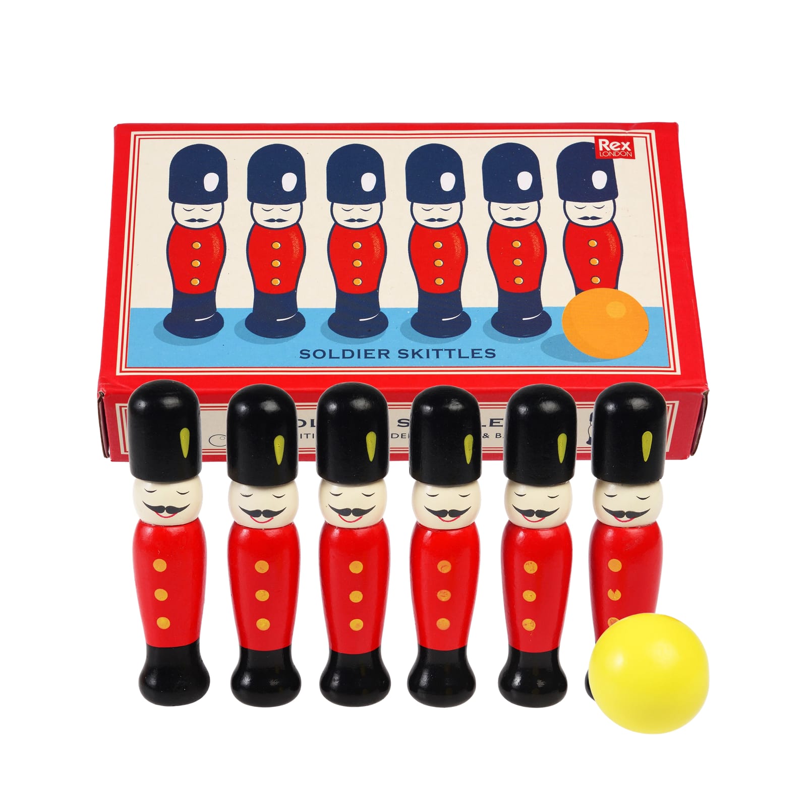 Wooden Bowling Skittles - 6 Soldiers