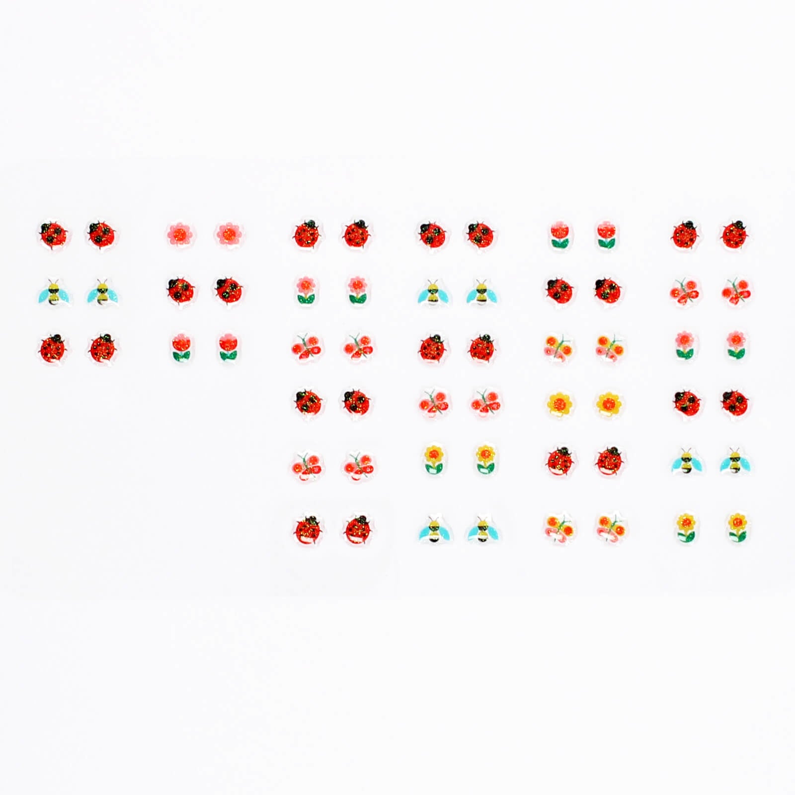 Stick On Earrings 30 Pairs - Ladybird