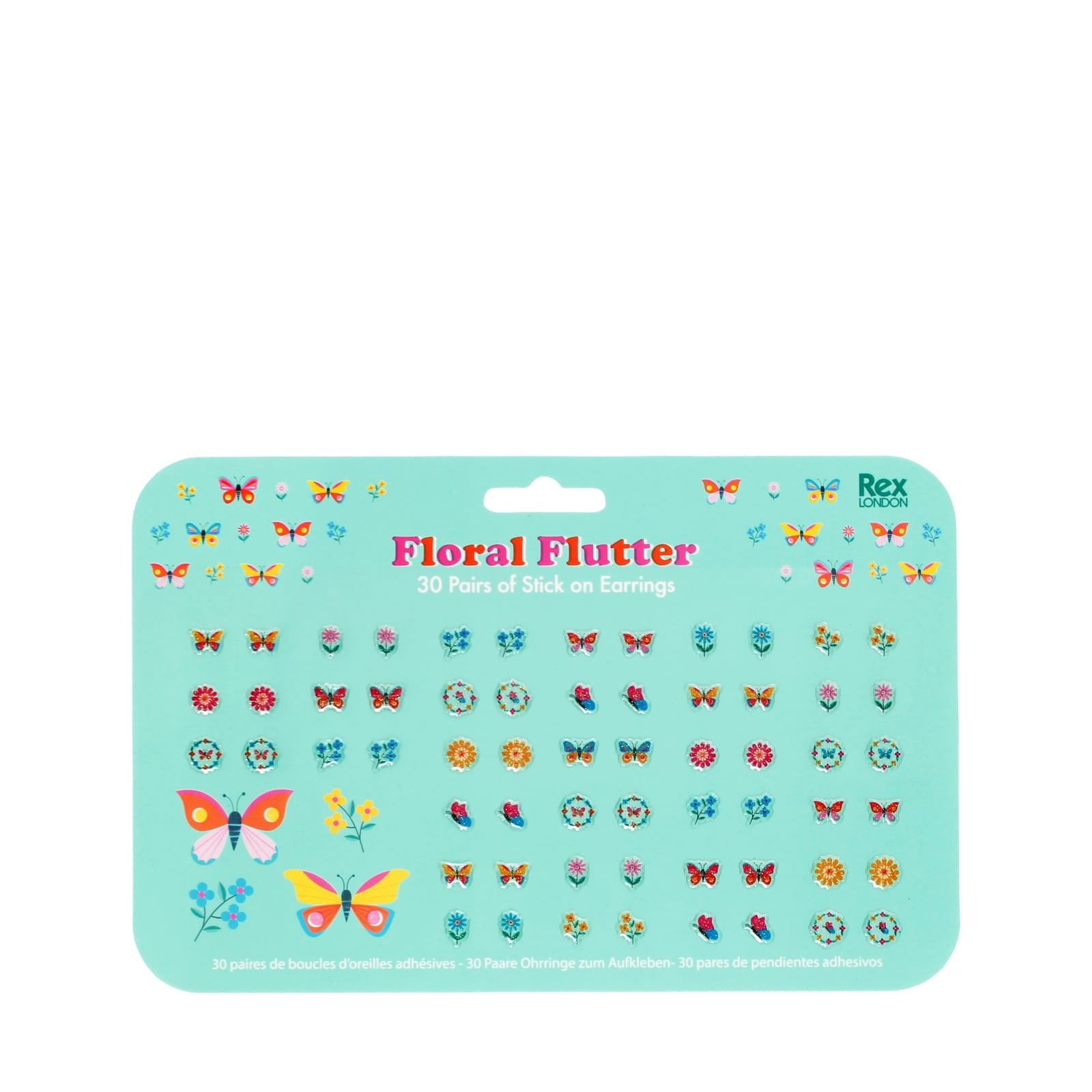 Stick On Earrings 30 Pairs - Floral Flutter
