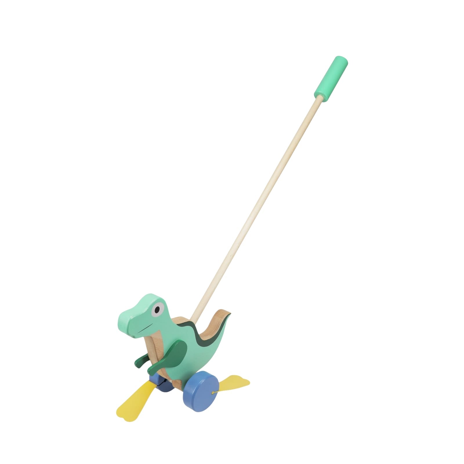 Wooden Push Along Walker Toy - Flapping Dinosaur