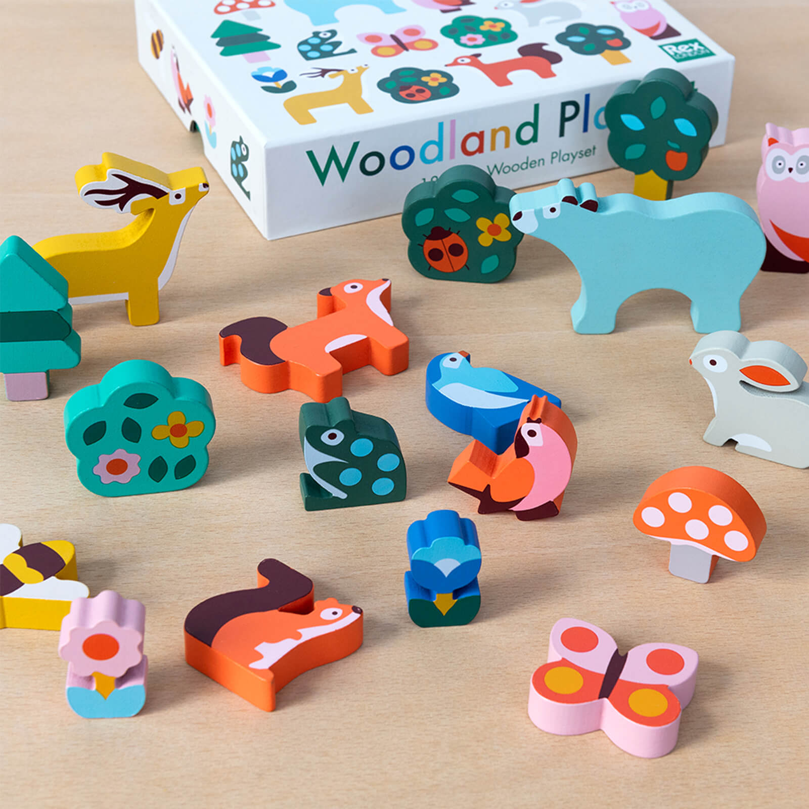 Wooden Animal Playset - Woodland
