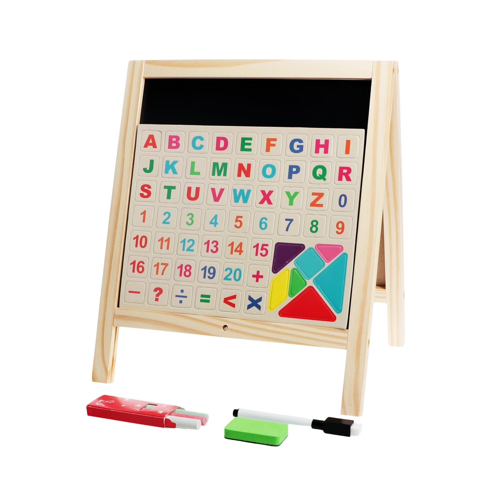Tabletop Blackboard and Whiteboard Easel Set