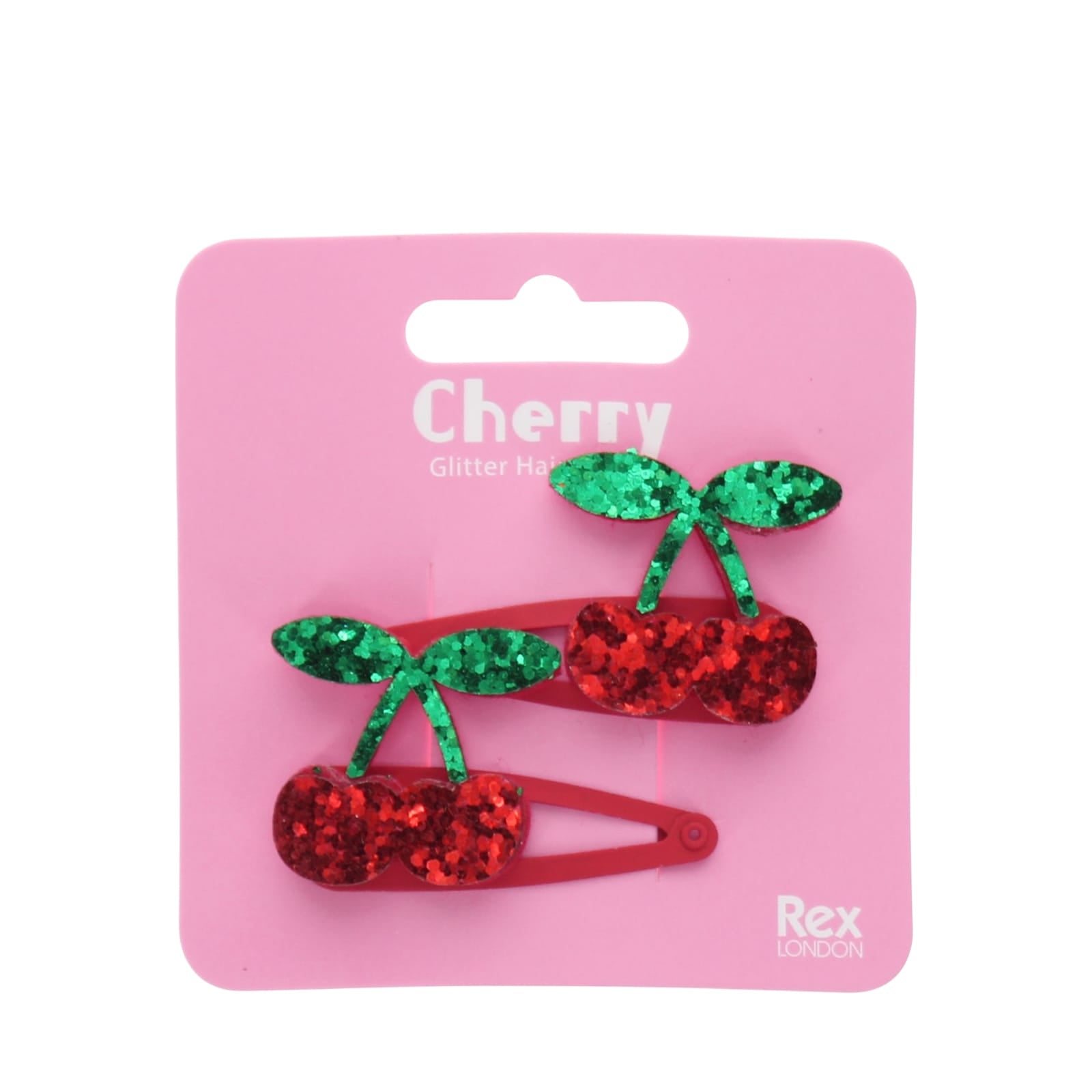 Glitter Hair Clips - Cherry