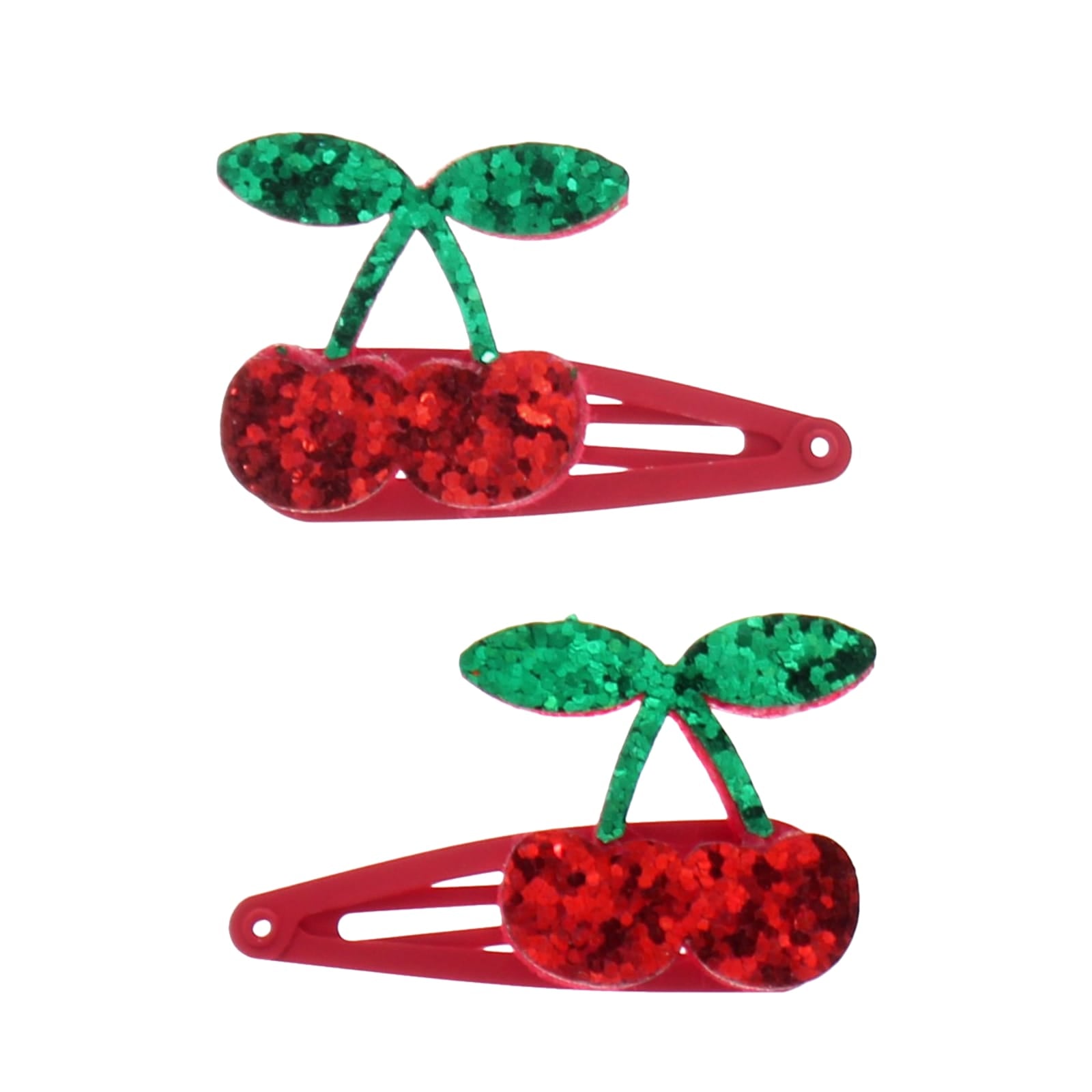 Glitter Hair Clips - Cherry