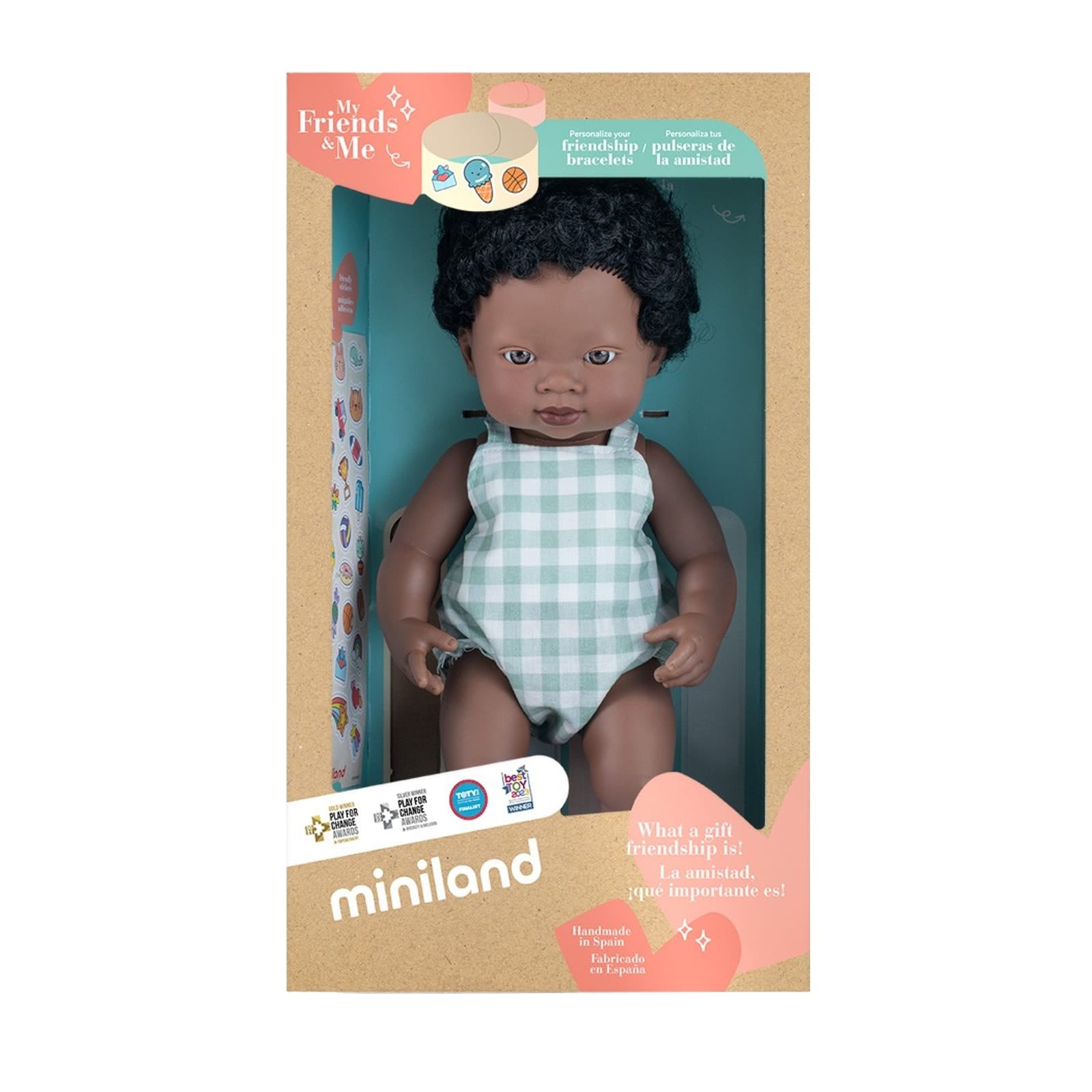African Boy Dressed Baby Doll - 38cm