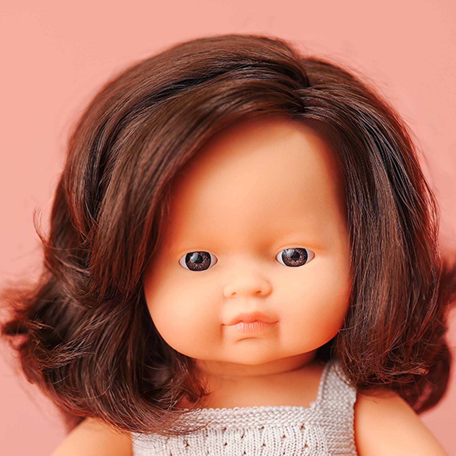 Brown Hair Girl Dressed Baby Doll - 38cm